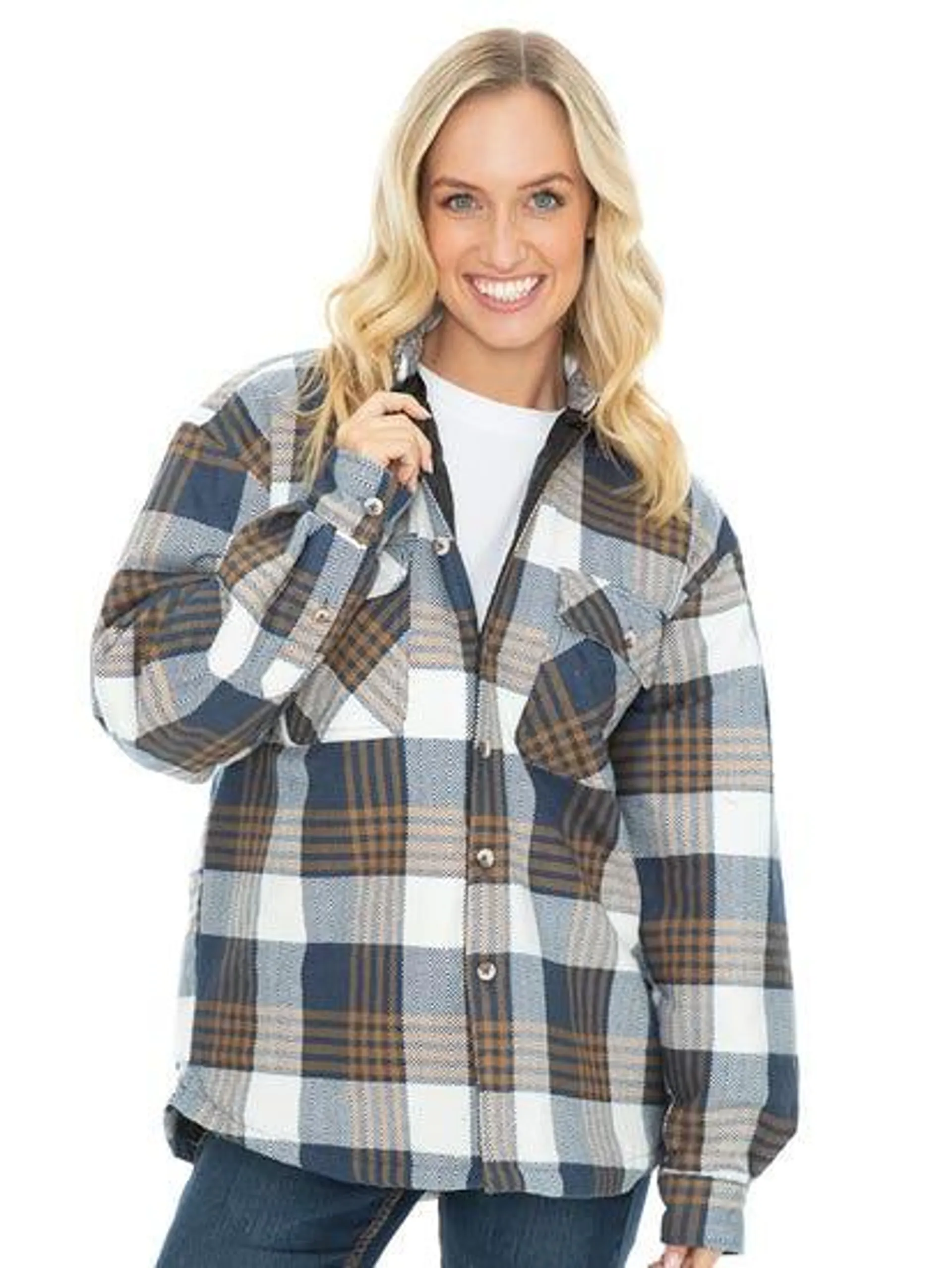 Lowes Quilted Flannel Shirt Denim