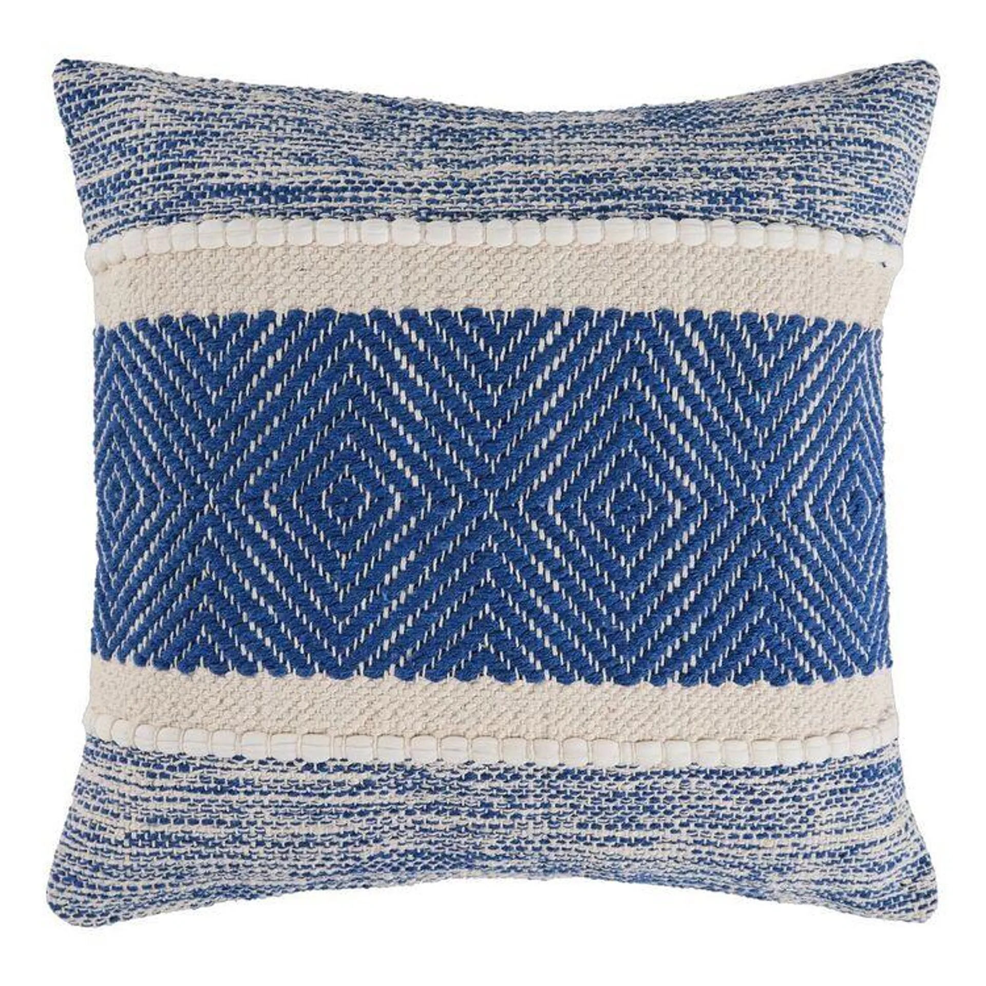 Brampton House Alaro Woven Cushion Blue 45 x 45 cm