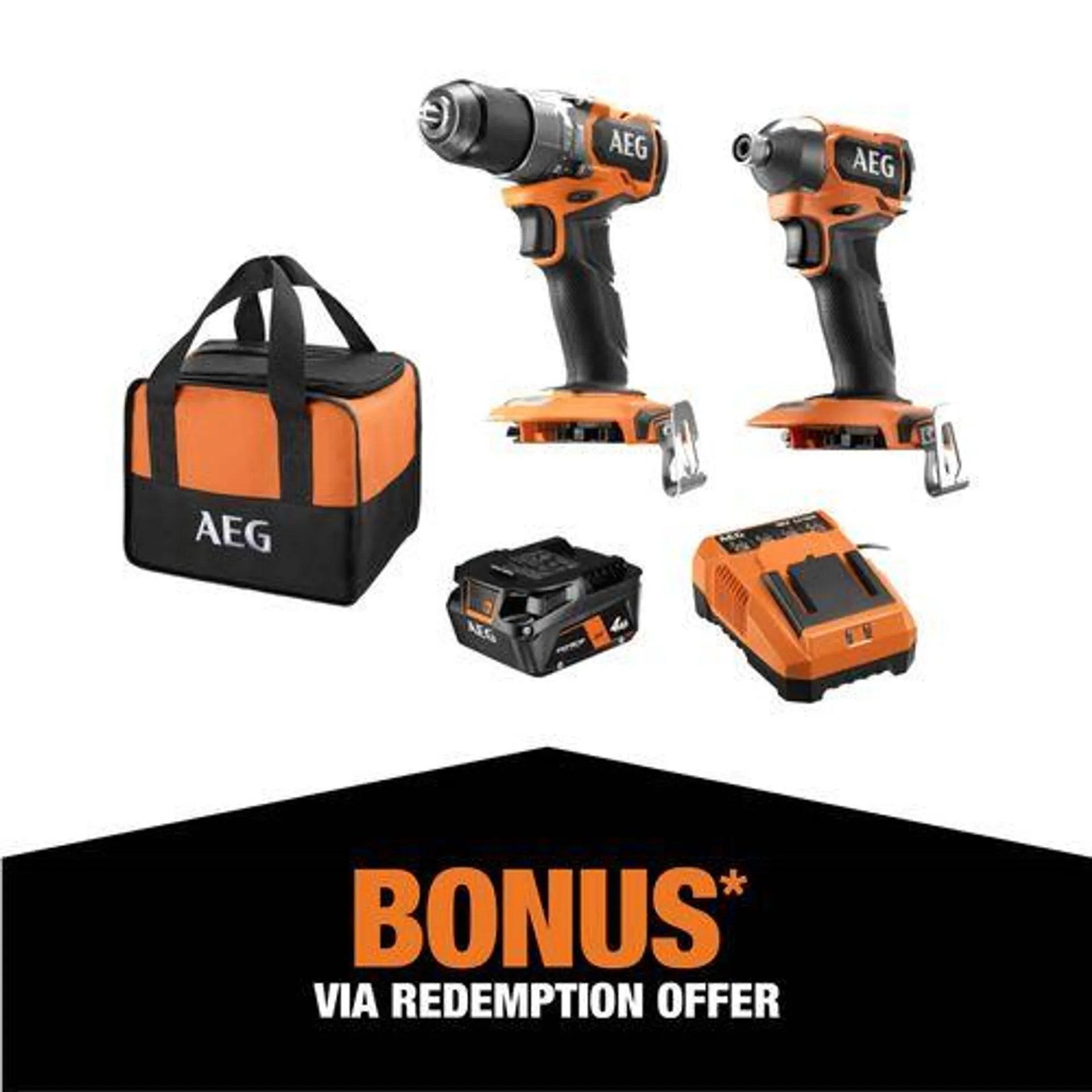 AEG Powertools 18V Brushless Sub-Compact 2-Piece 4.0Ah Kit