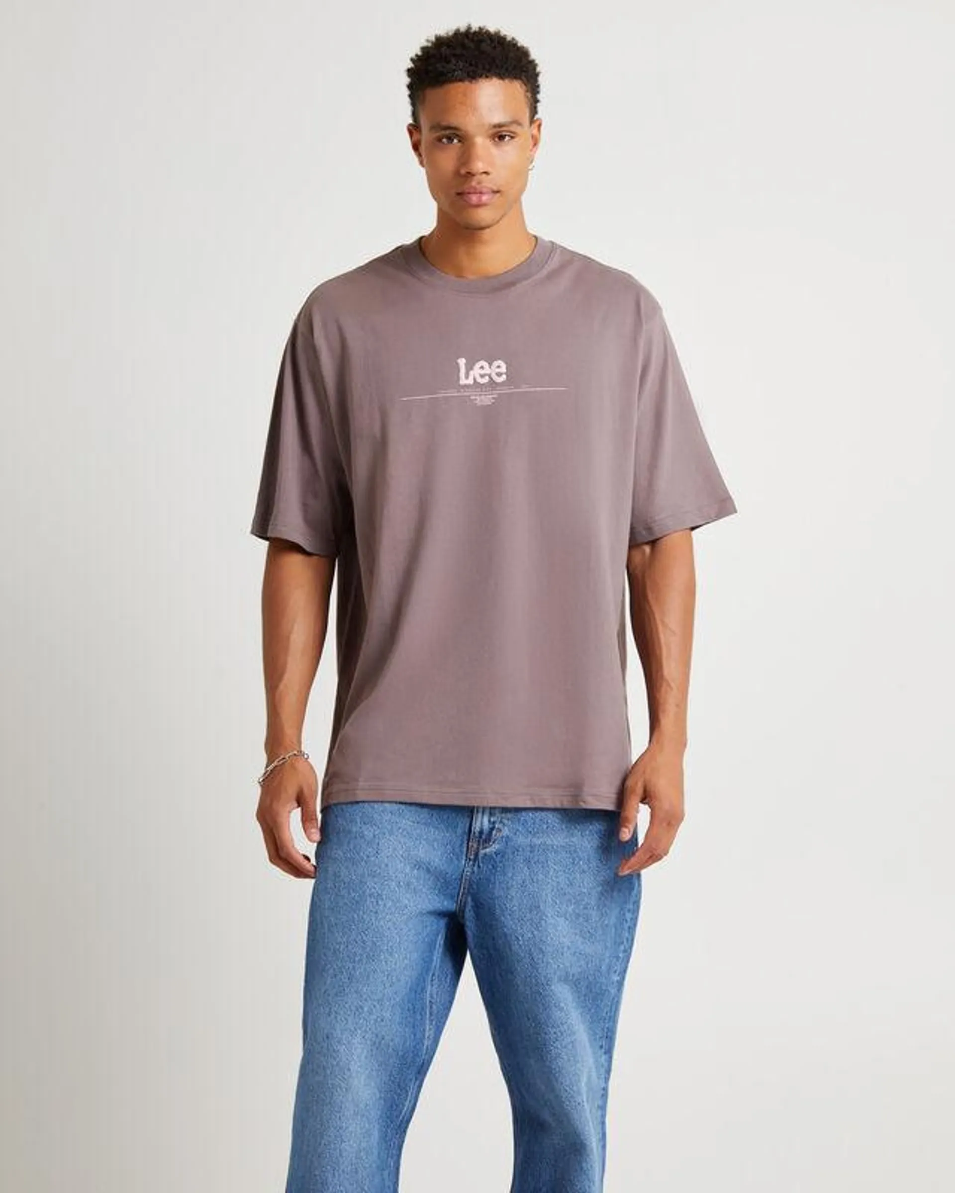 Skyline Puff Baggy T-Shirt Iron Plum