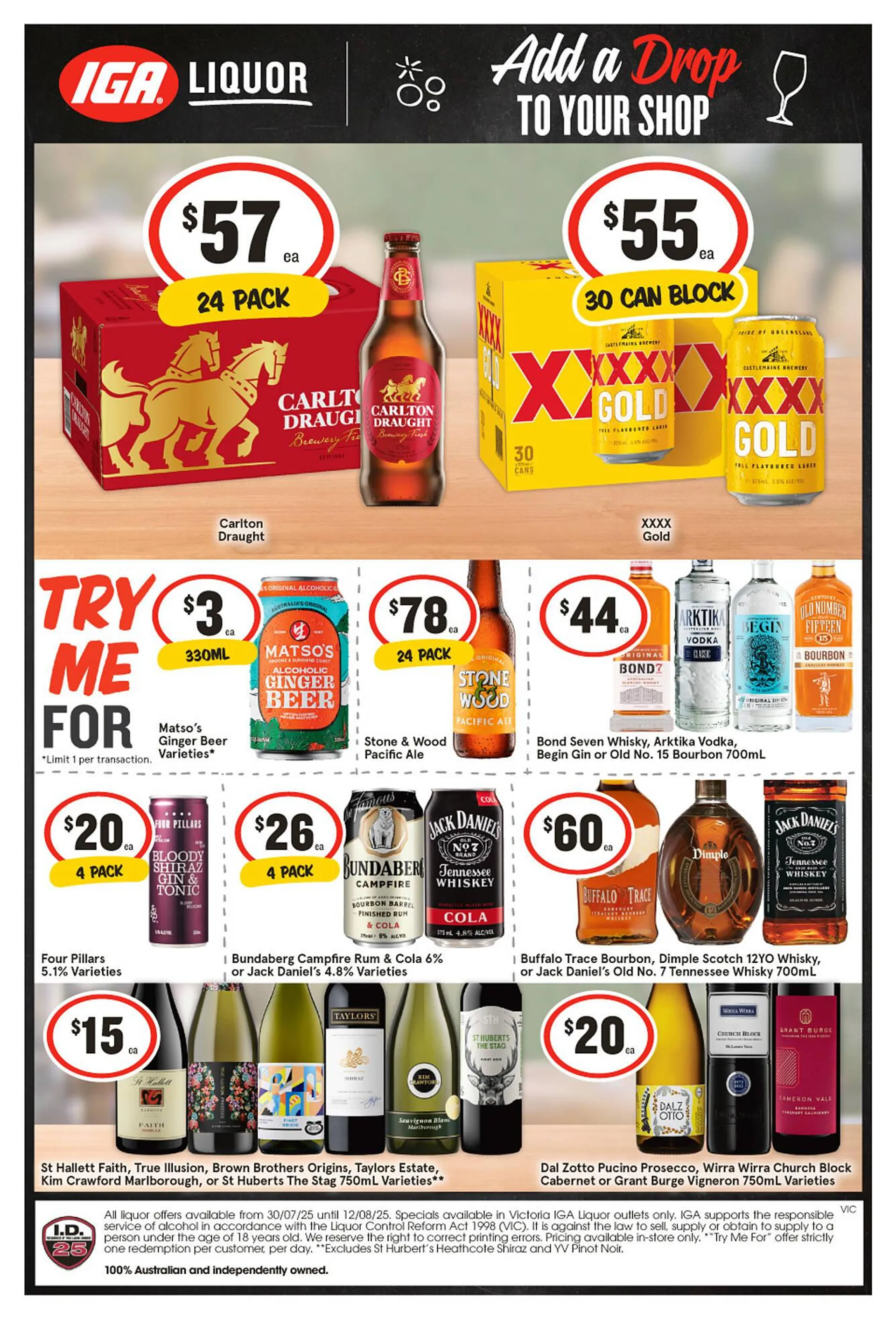 IGA Liquor catalogue - Catalogue valid from 6 August to 12 August 2025 - page 1
