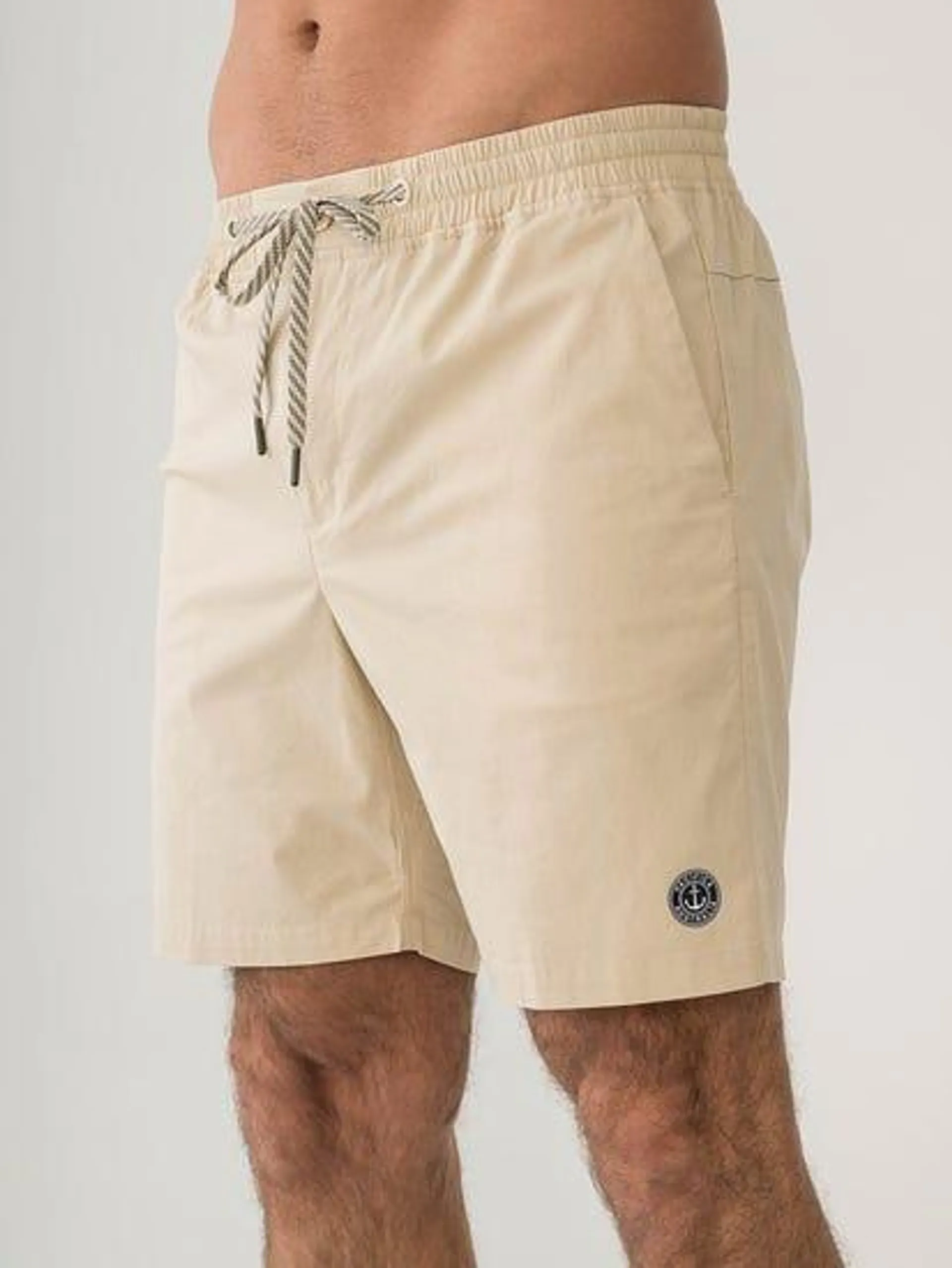 Cotton Poplin Stretch Shorts Sand