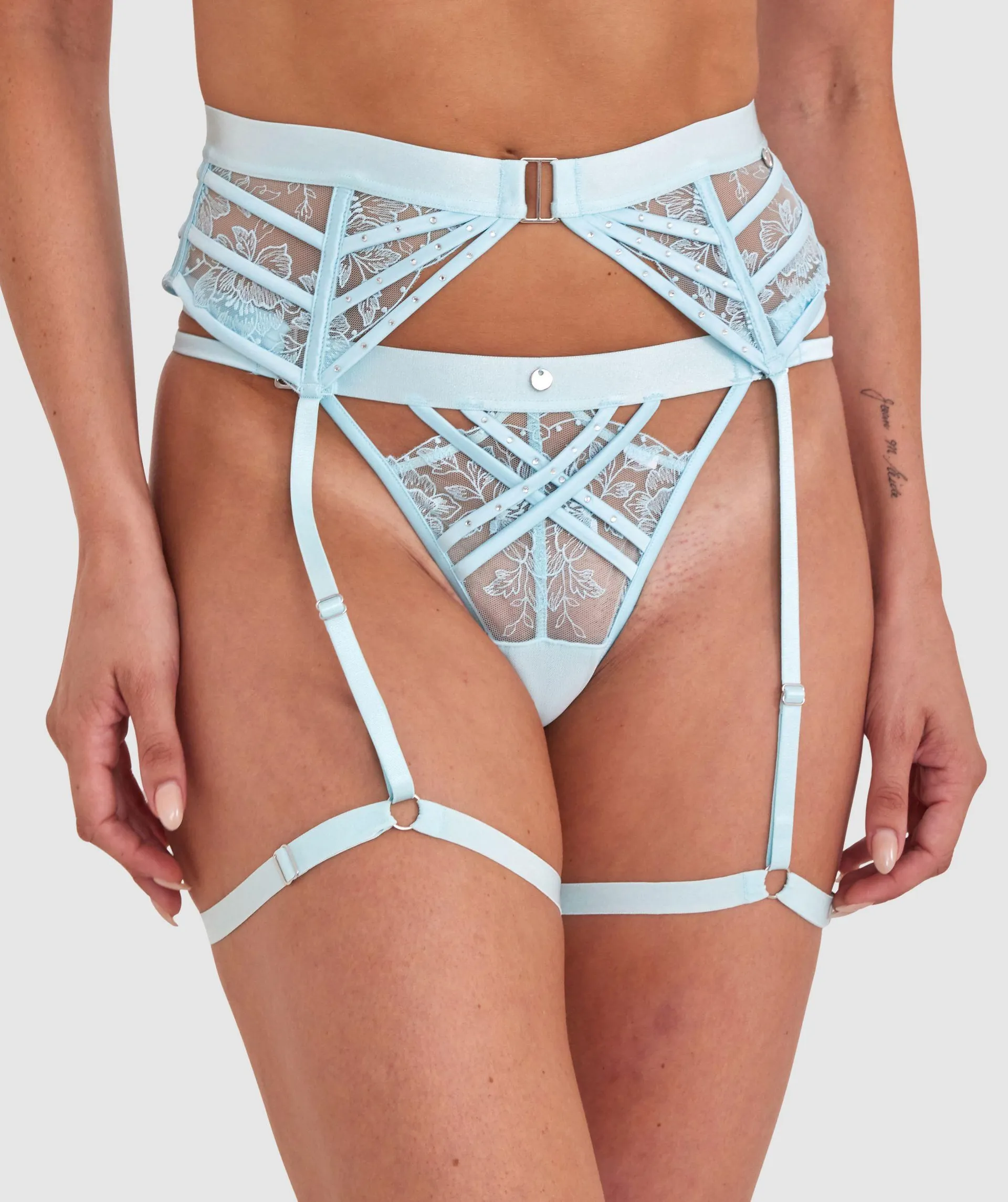 Vamp Dream On Suspender - Sky Blue