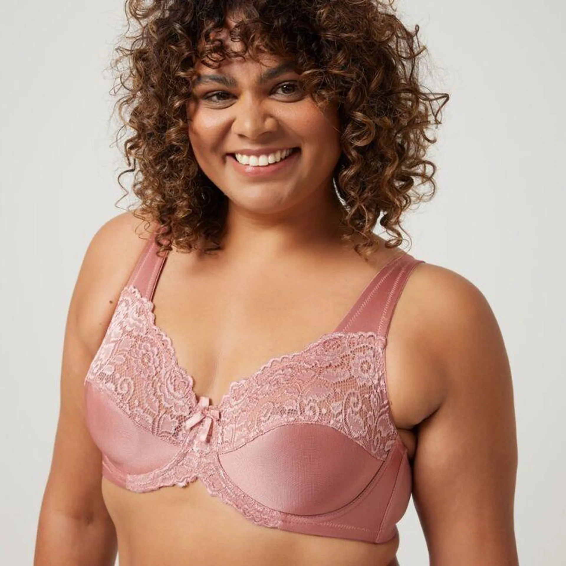 Sash & Rose Women's Lace Underwire Minimiser Bra 2 Pack Pink & Charcoal