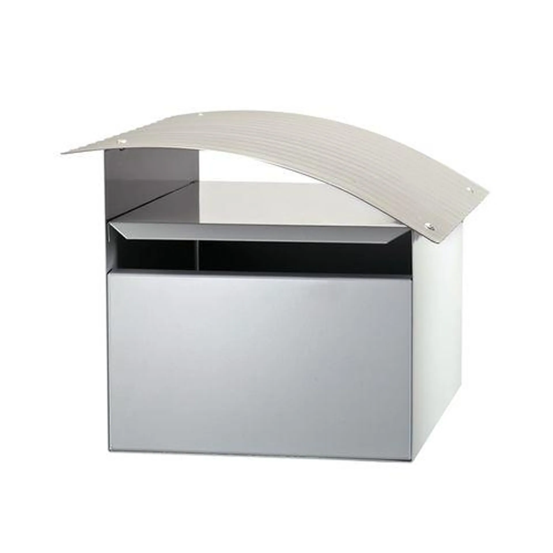 Sandleford 210 x 180 x 290mm White And Silver Ripple Galvanised Letterbox