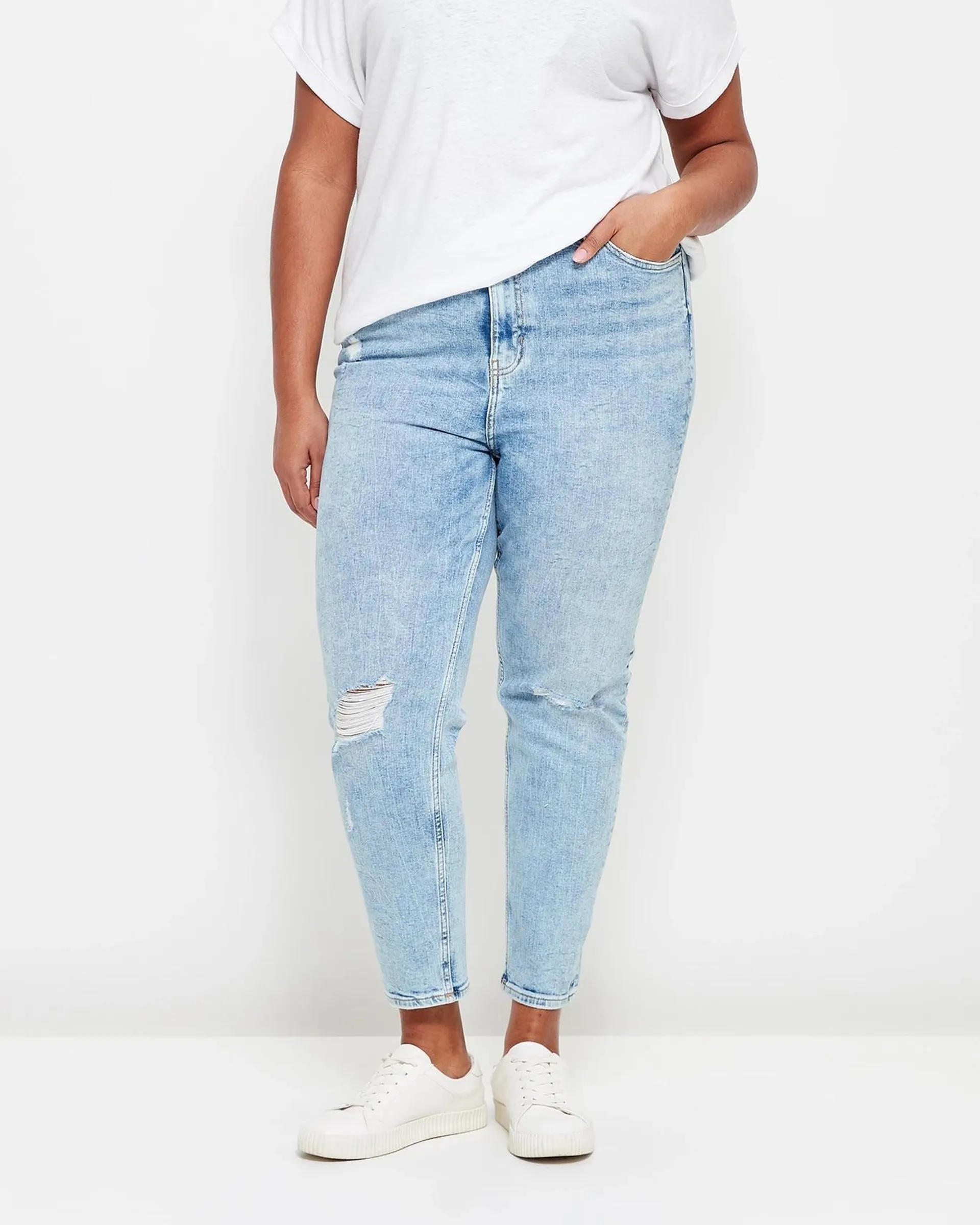 Curve Alexa Straight High Rise Cropped Length Jeans