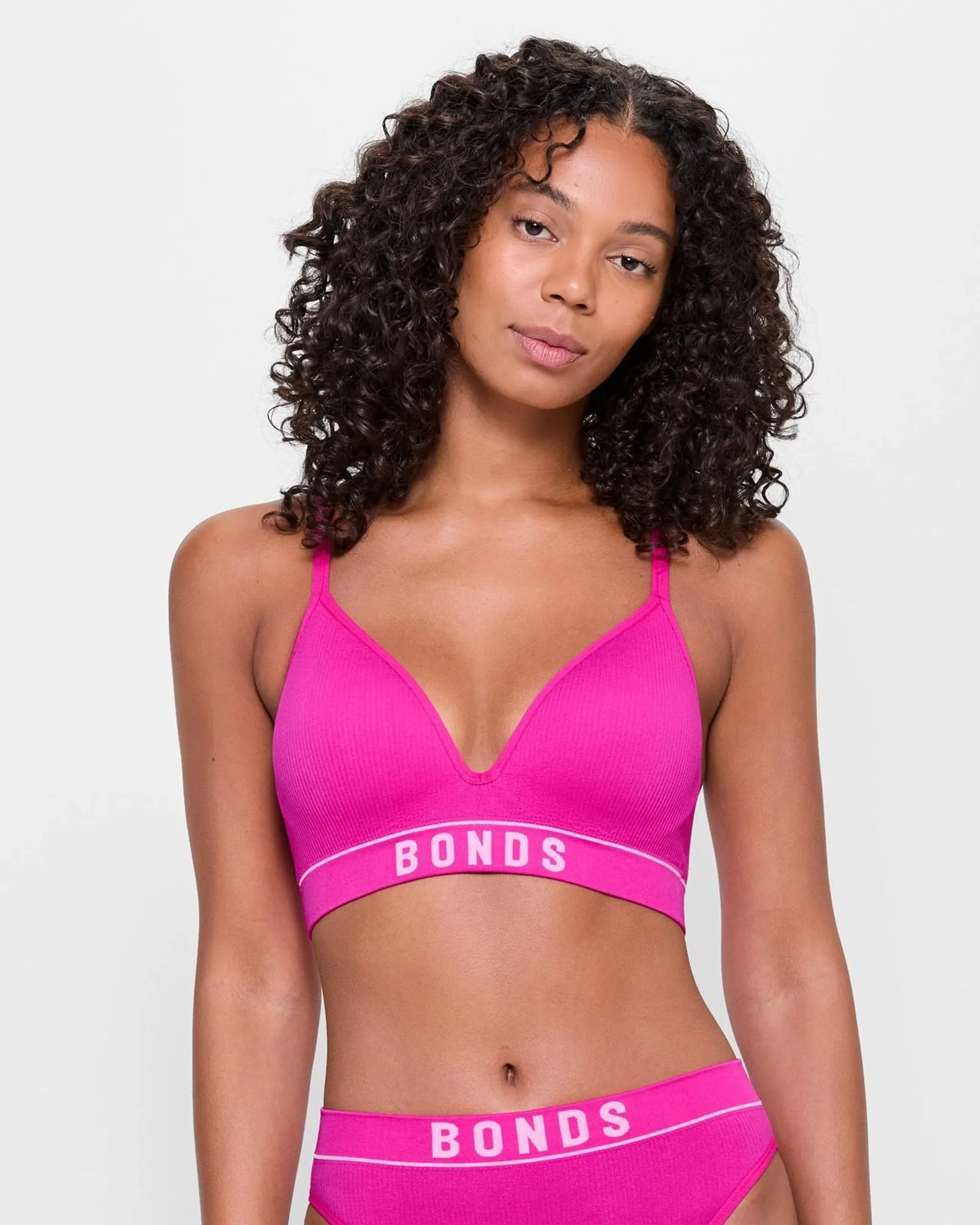 Retro Rib T-Shirt Crop Bra - Bonds - Dusk Magenta