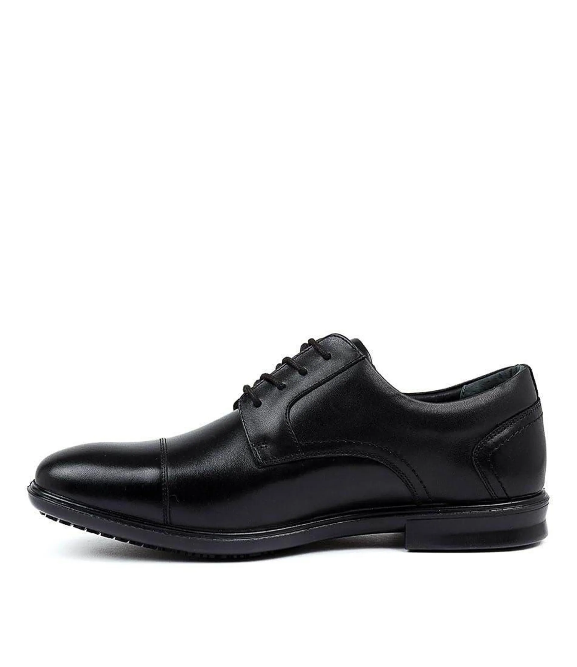 paul black leather flat shoes