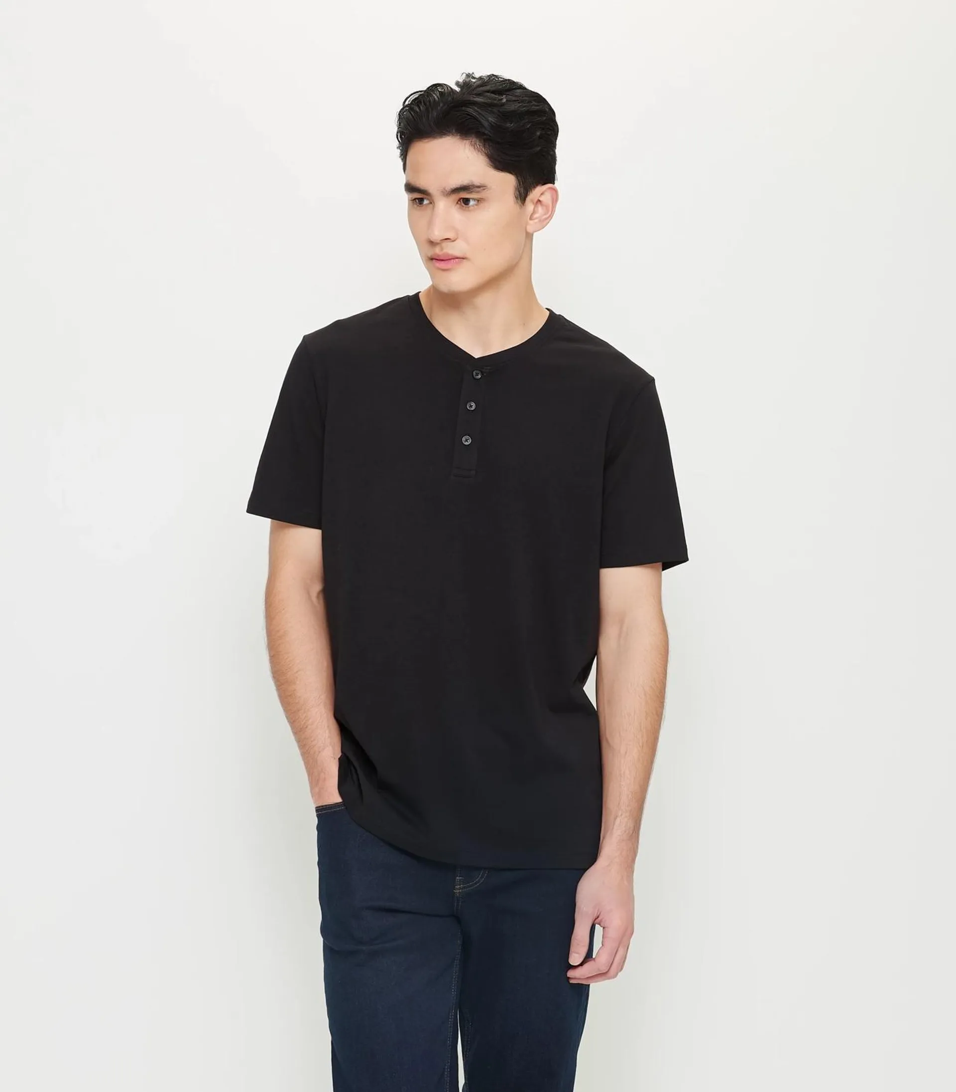 Australian Cotton Henley T-Shirt