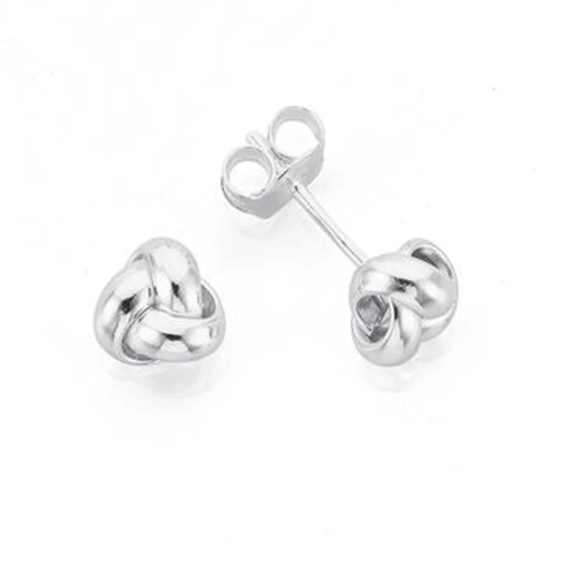 Sterling Silver Love Knot Stud Earrings