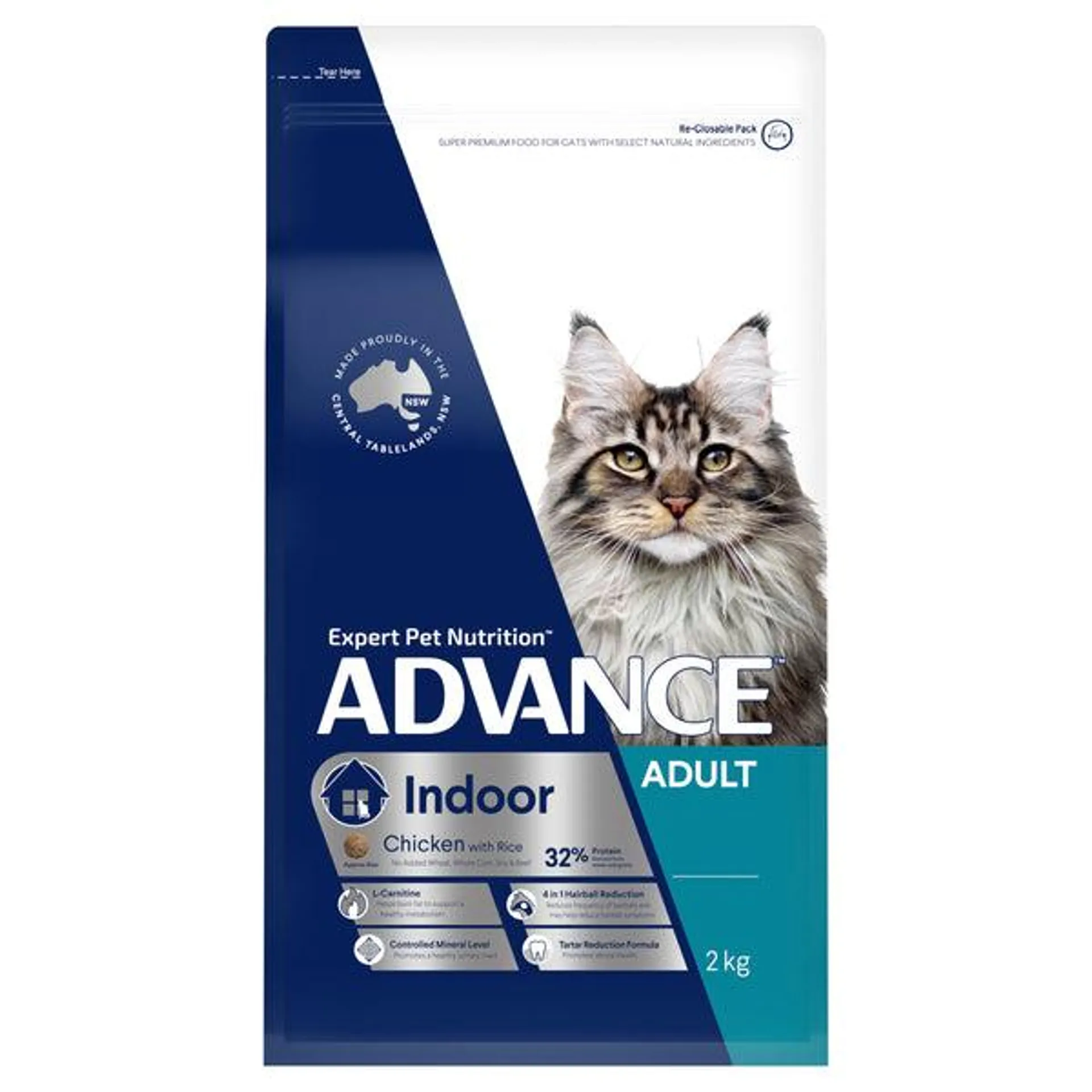 ADVANCE - Indoor Adult Chicken with Rice Dry Cat Food (2kg)