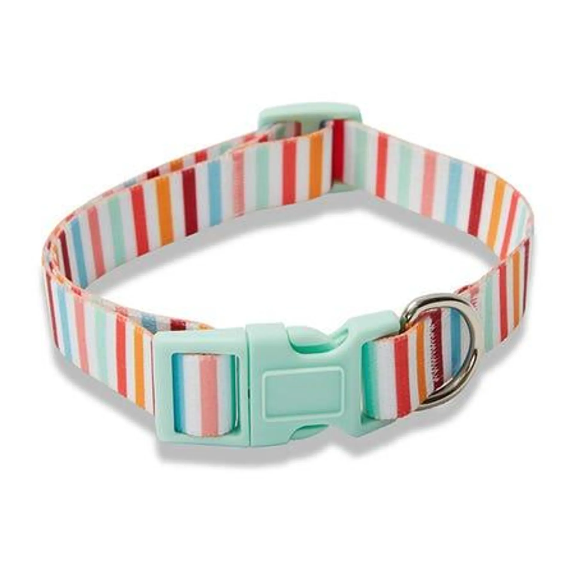 All Day Beach Ball Stripe Dog Collar Mint