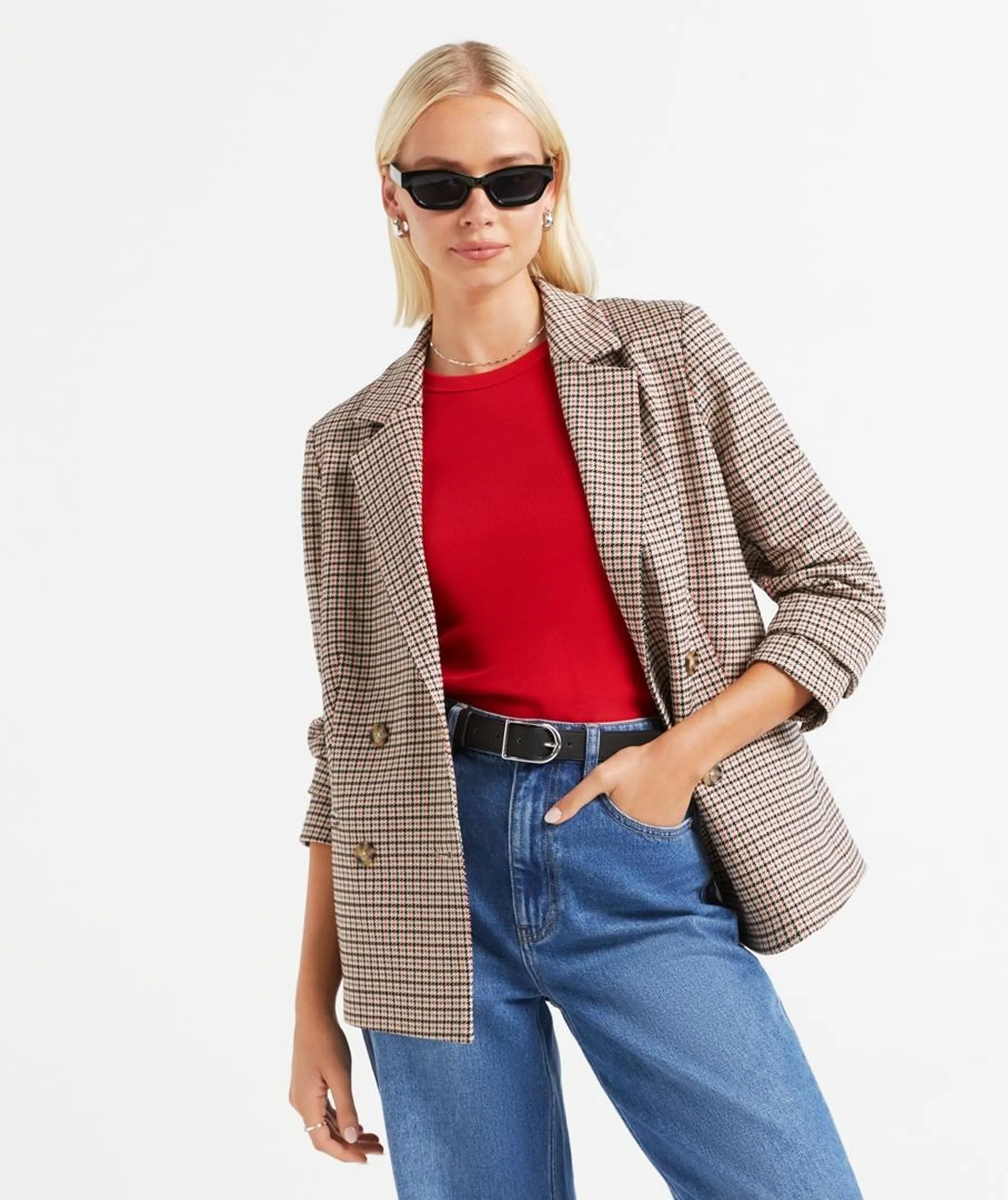 FREYA PONTE CHECK BLAZER