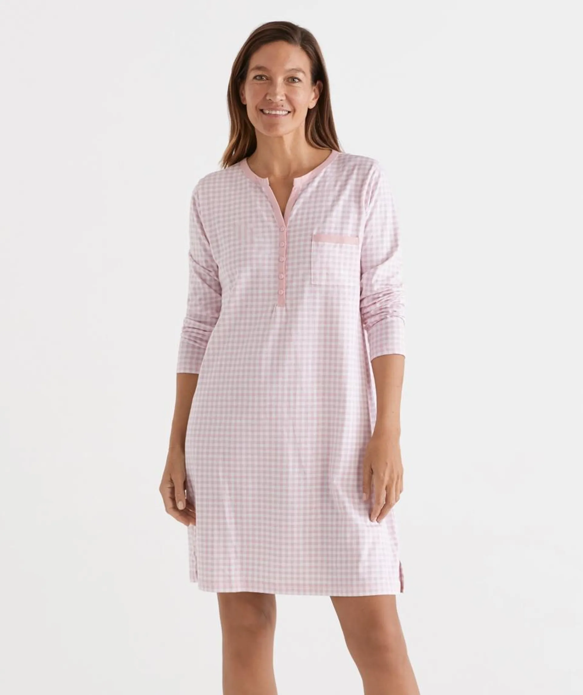 KI AUS COTTON GINGHAM LS PLACKET K NIGHT