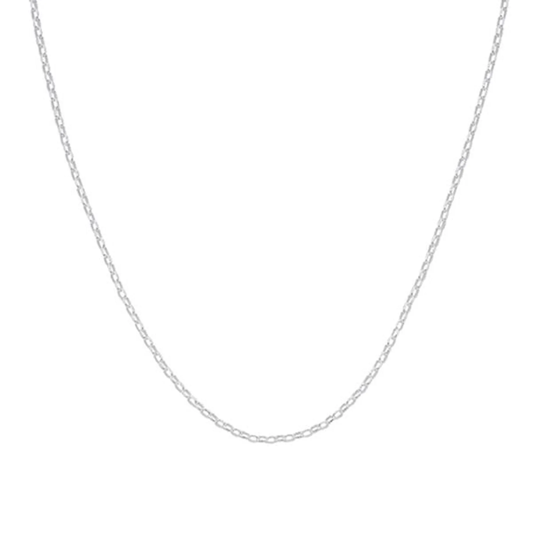 Silver 40cm Fine Oval Belcher Chain