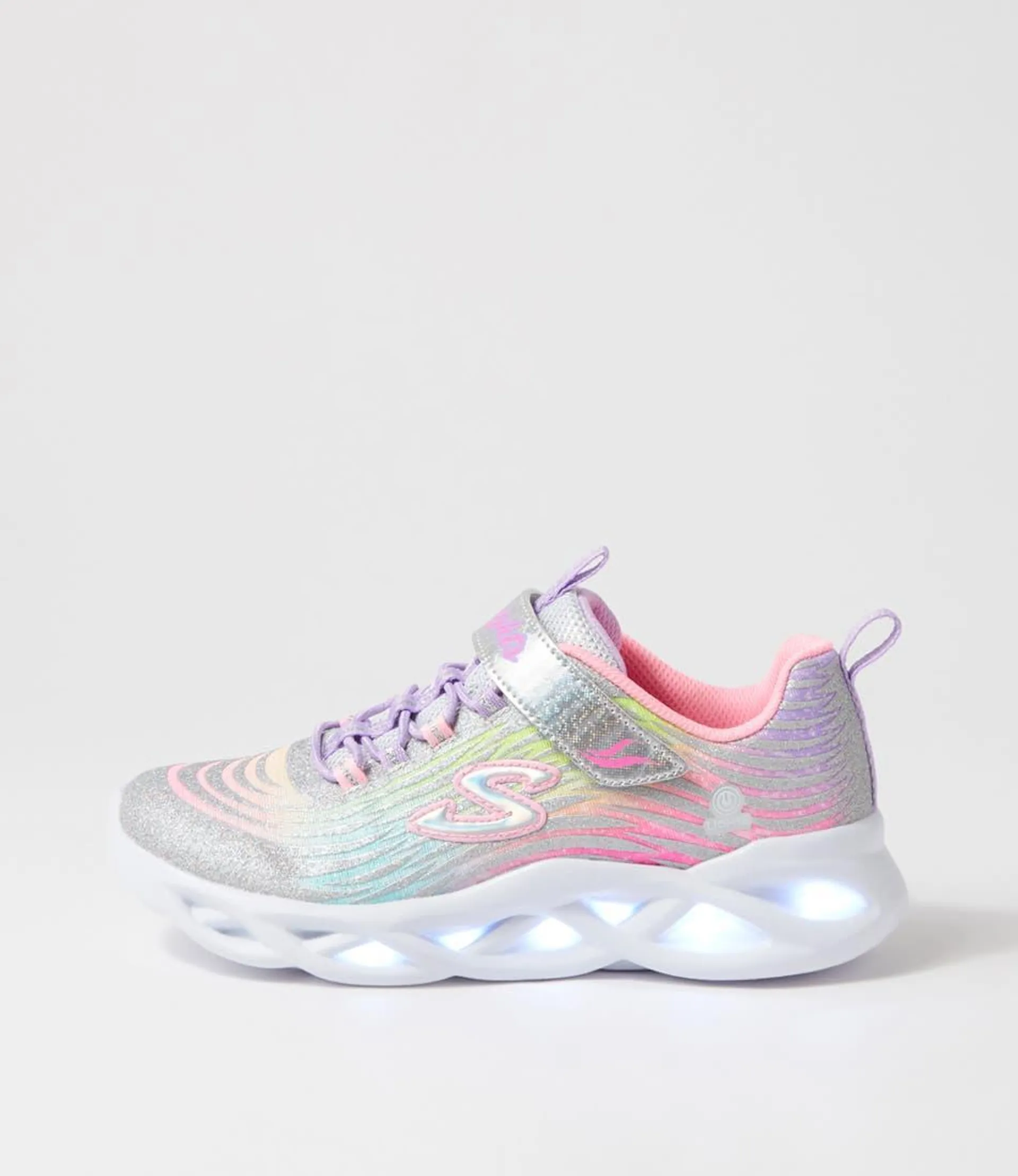 twisty bright silver multi sneakers