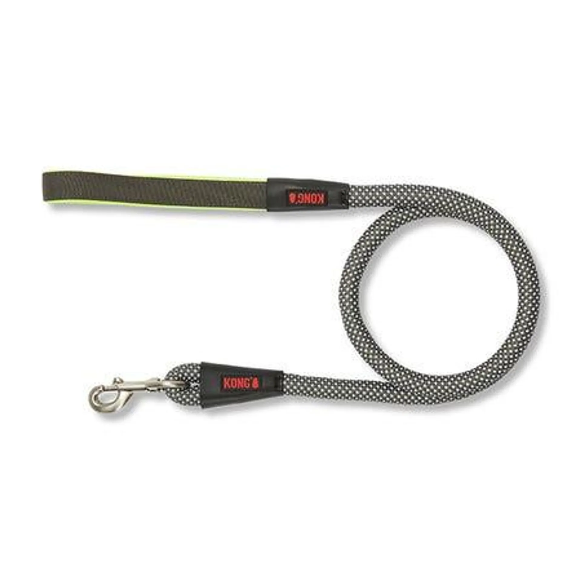 KONG Reflective Cord Dog Lead Grey Yellow 122cm