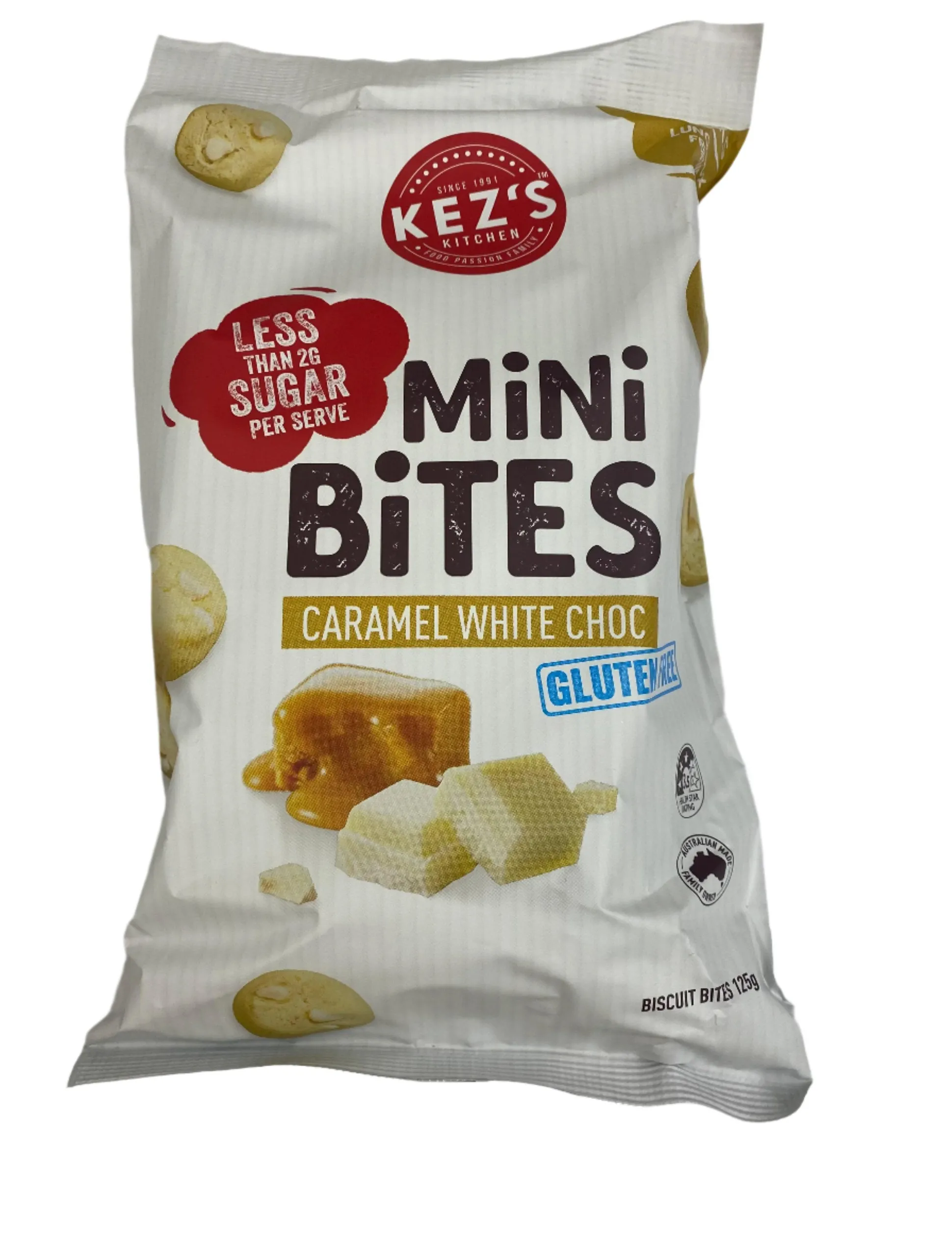 Kez's Mini Bites White Choc Caramel 5pk