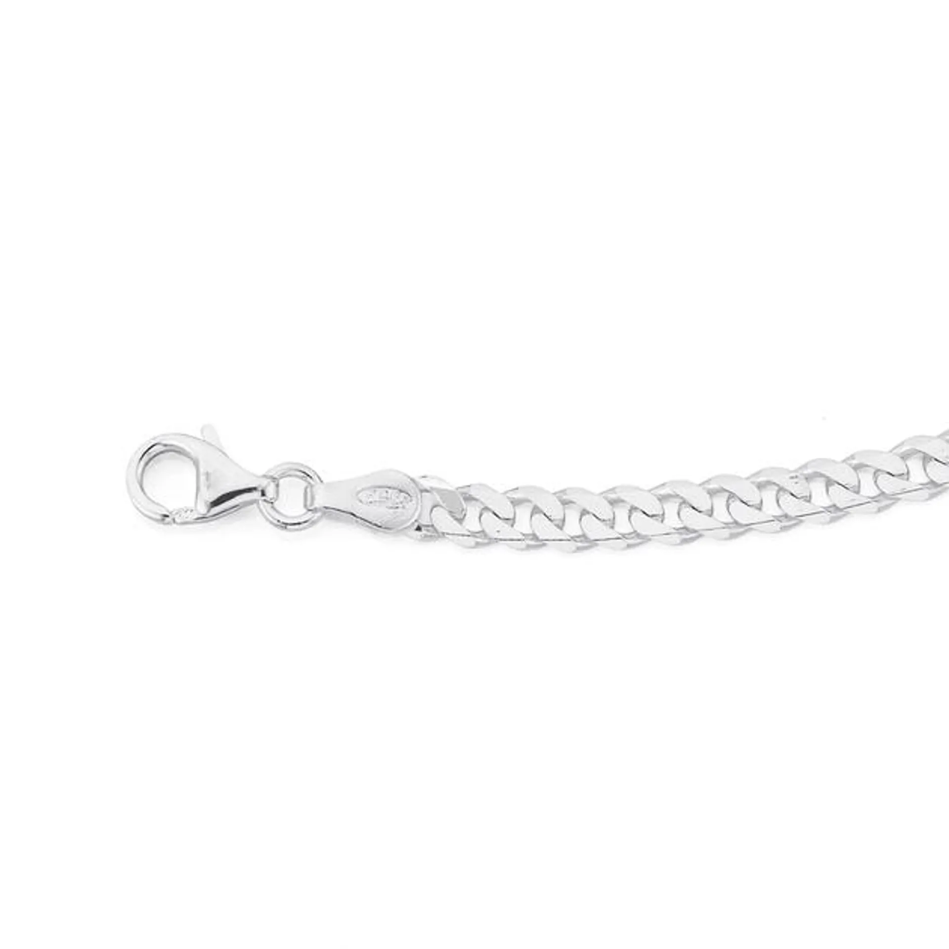 Silver Flat Curb Bracelet