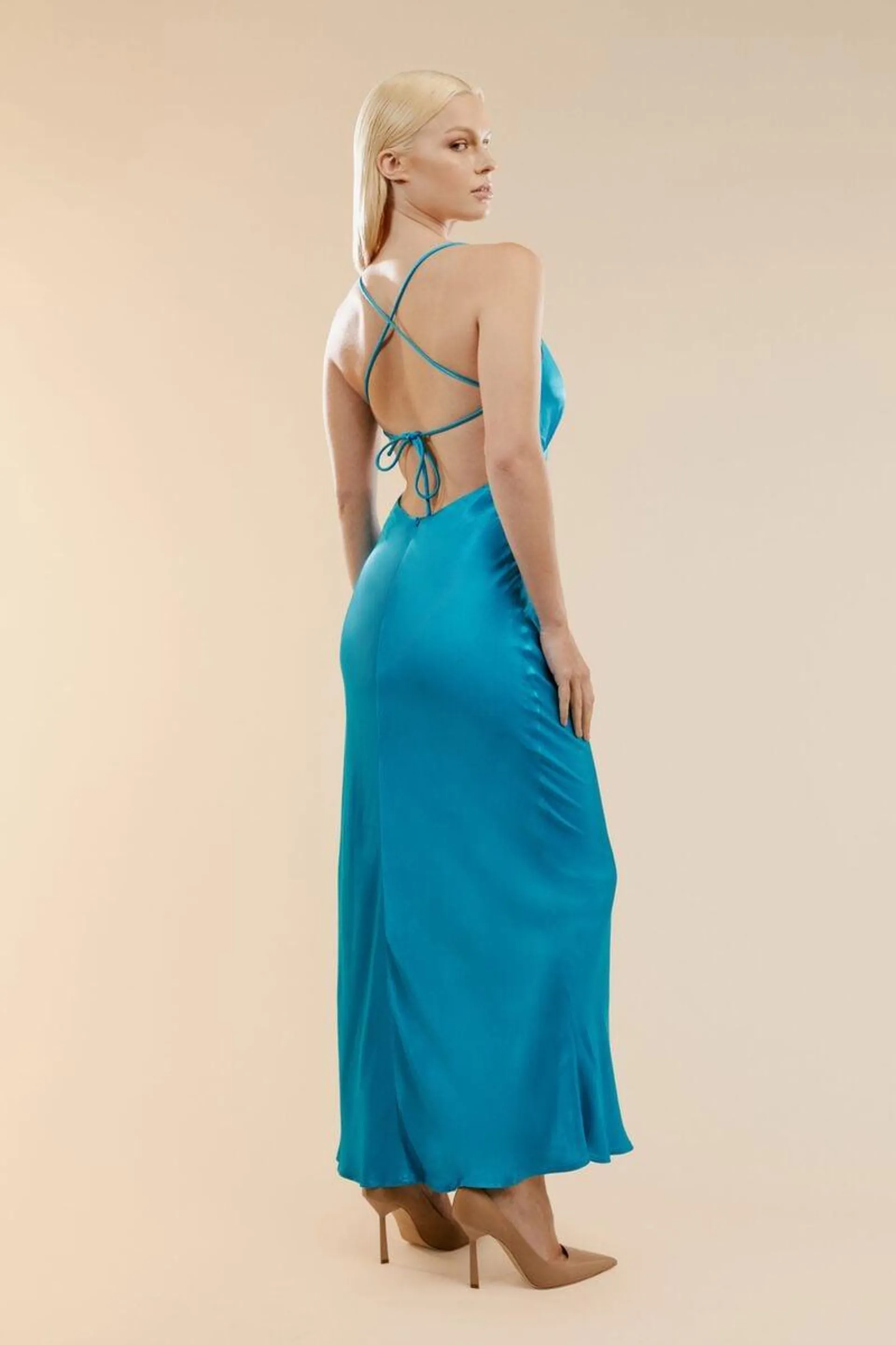 madelyn midi slip dress in marine