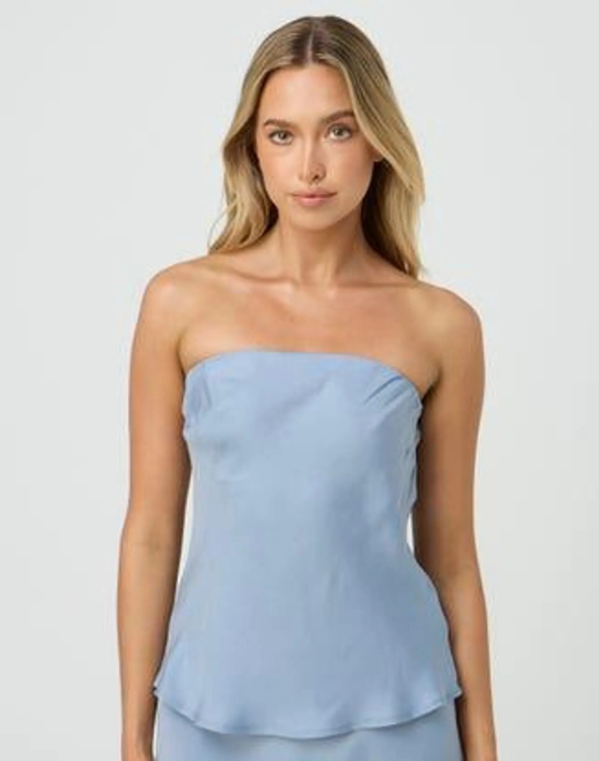 Cupro Strapless Top