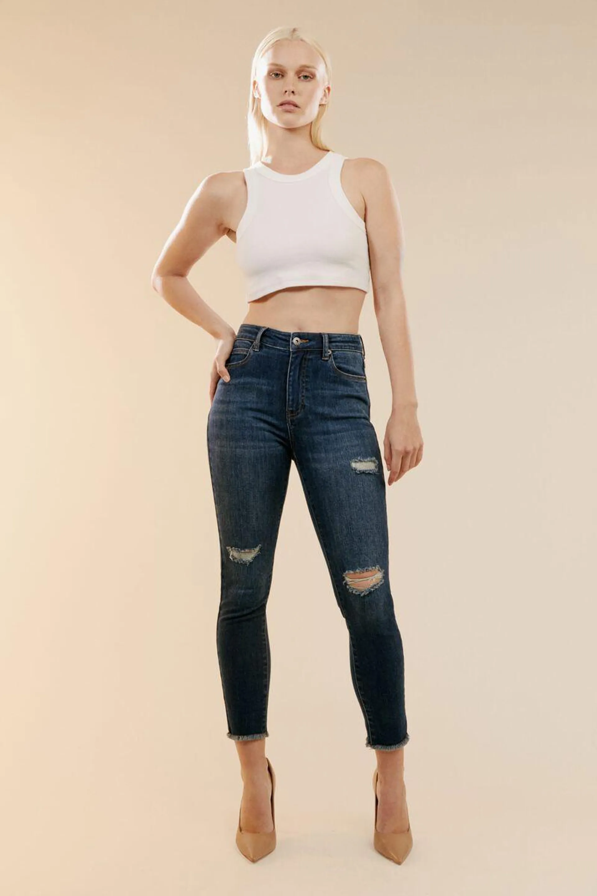 khloe crop jeans in vintage