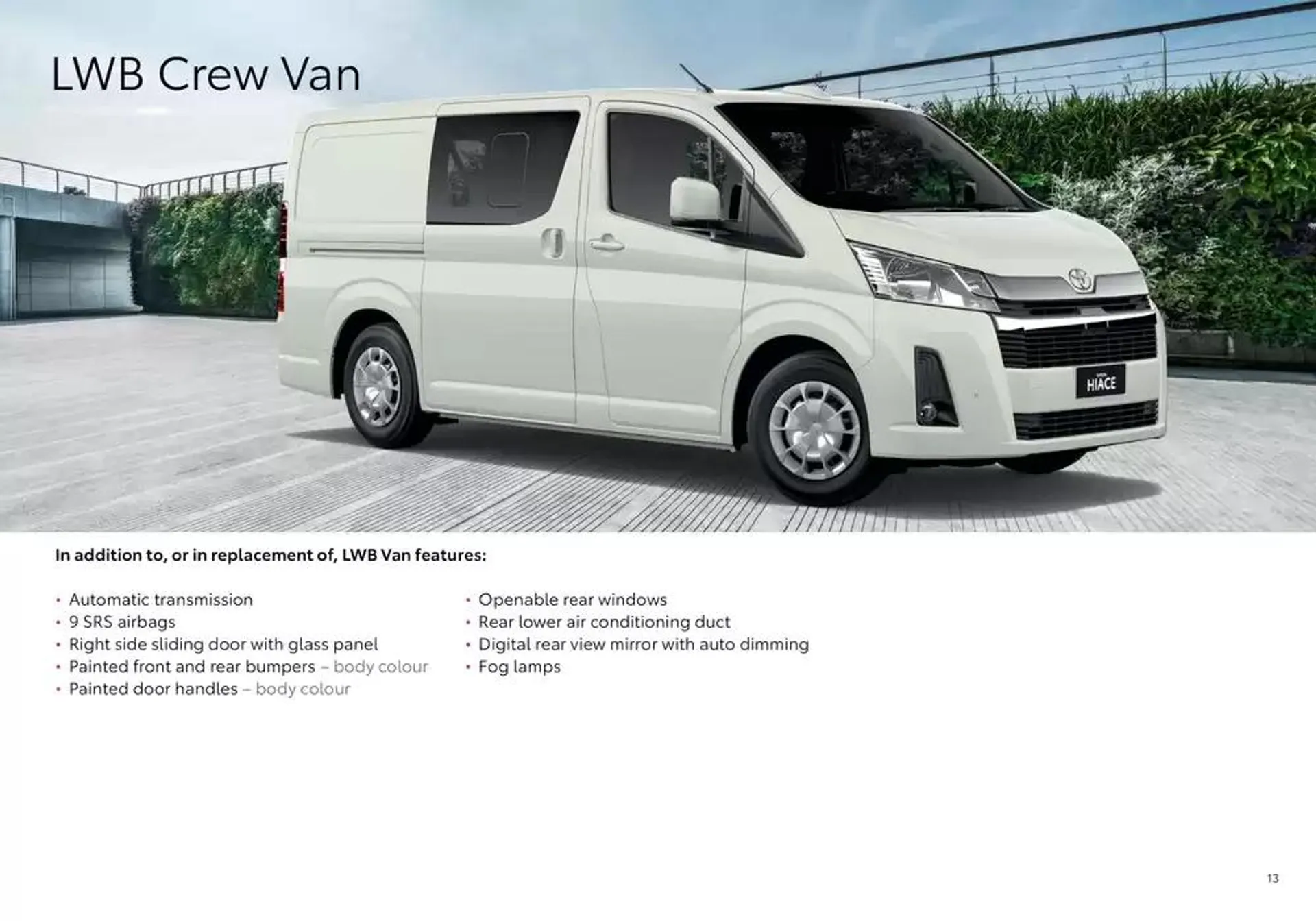 Toyota HiAce - Catalogue valid from 7 October to 7 October 2025 - page 13