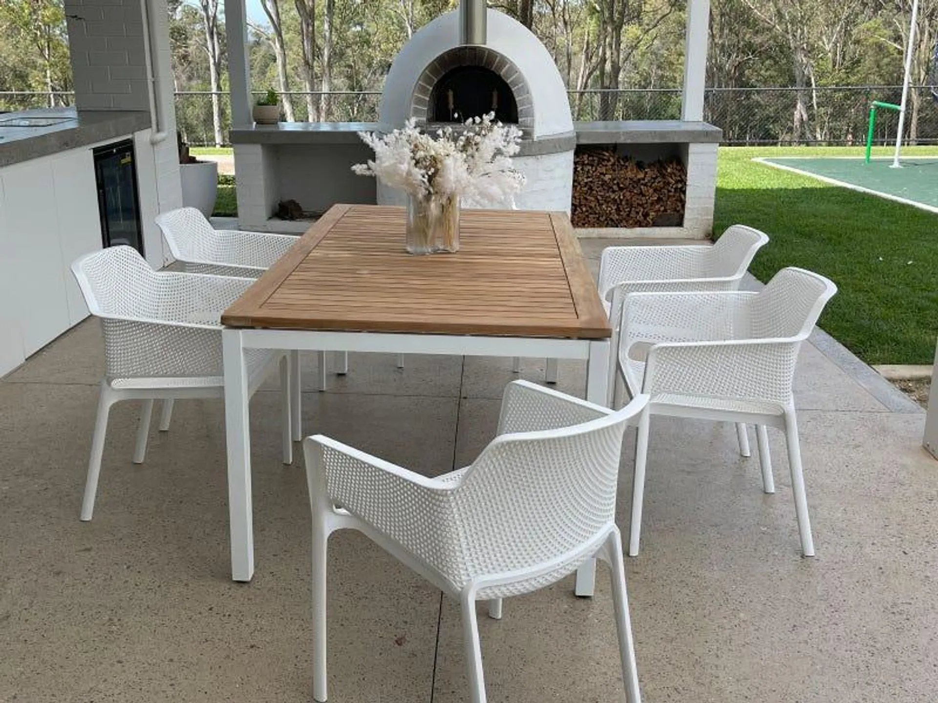 Barcelona Table with Bailey Chairs 7pc Outdoor Dining Setting