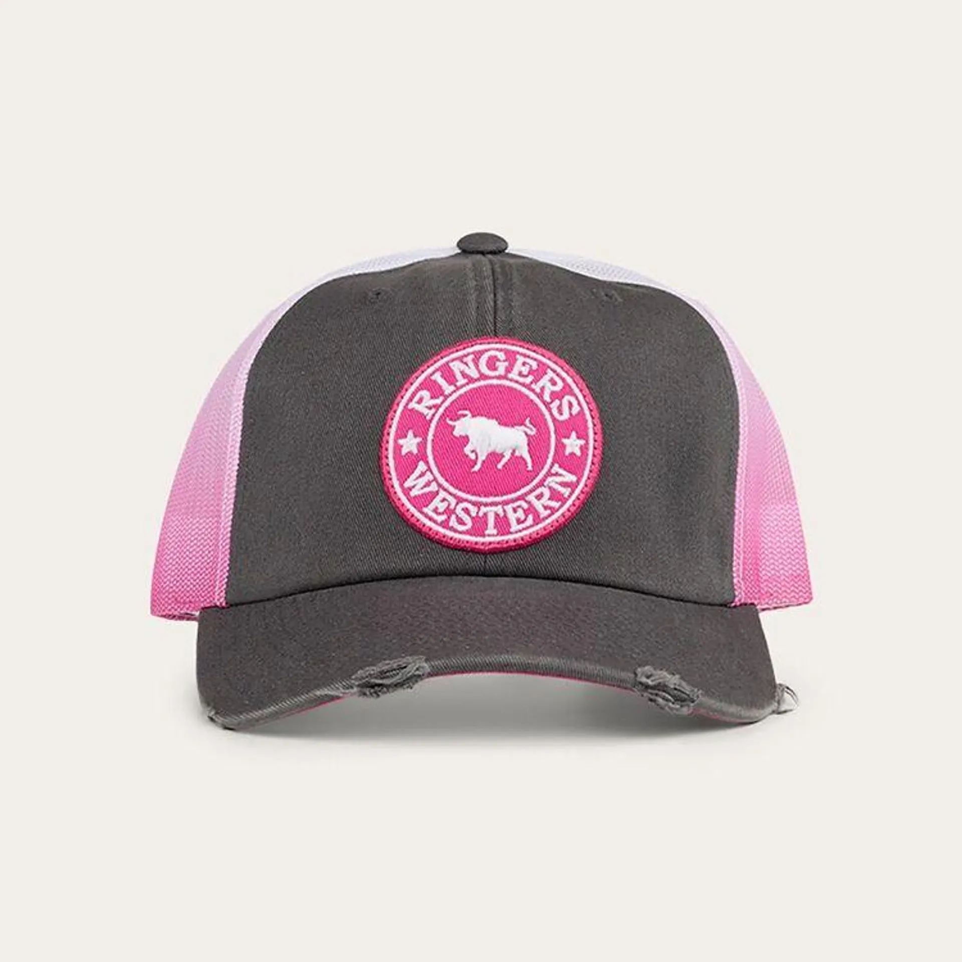 Ringers Western Women's Quinn Trucker Cap Grey & Candy One Size