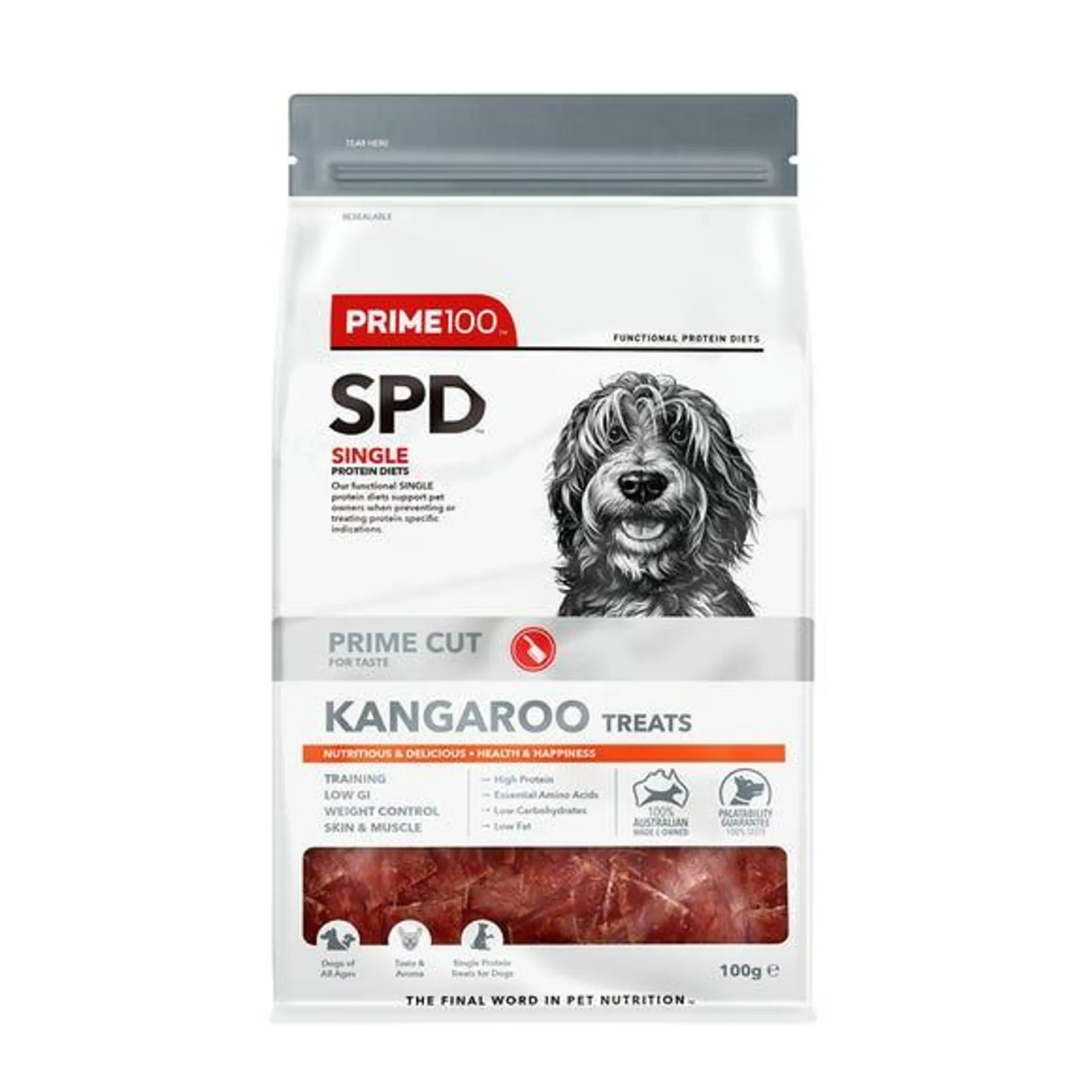 PRIME100 SPD Prime Cut Kangaroo Treats 100g