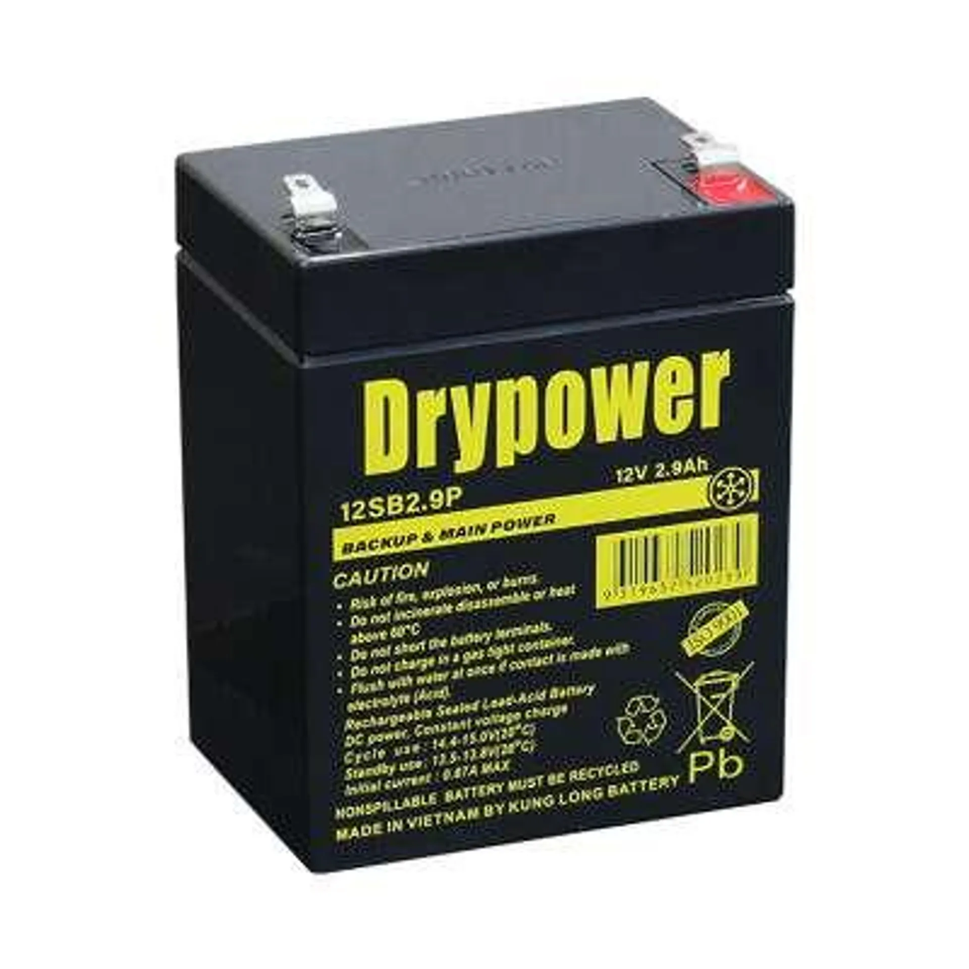 Drypower 12V 2.9Ah SLA Battery