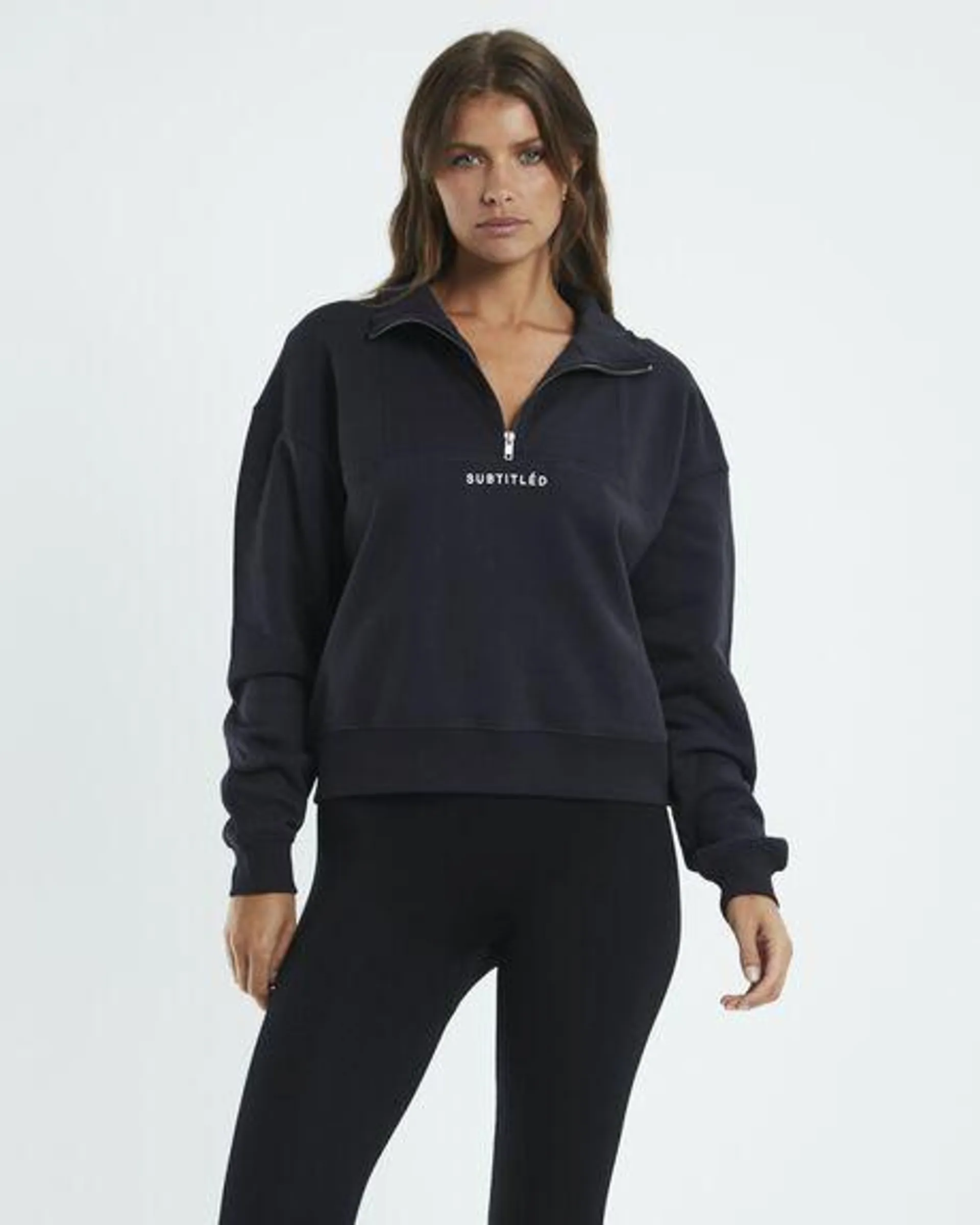 State Panelled Zip Front Fleece Almost Black