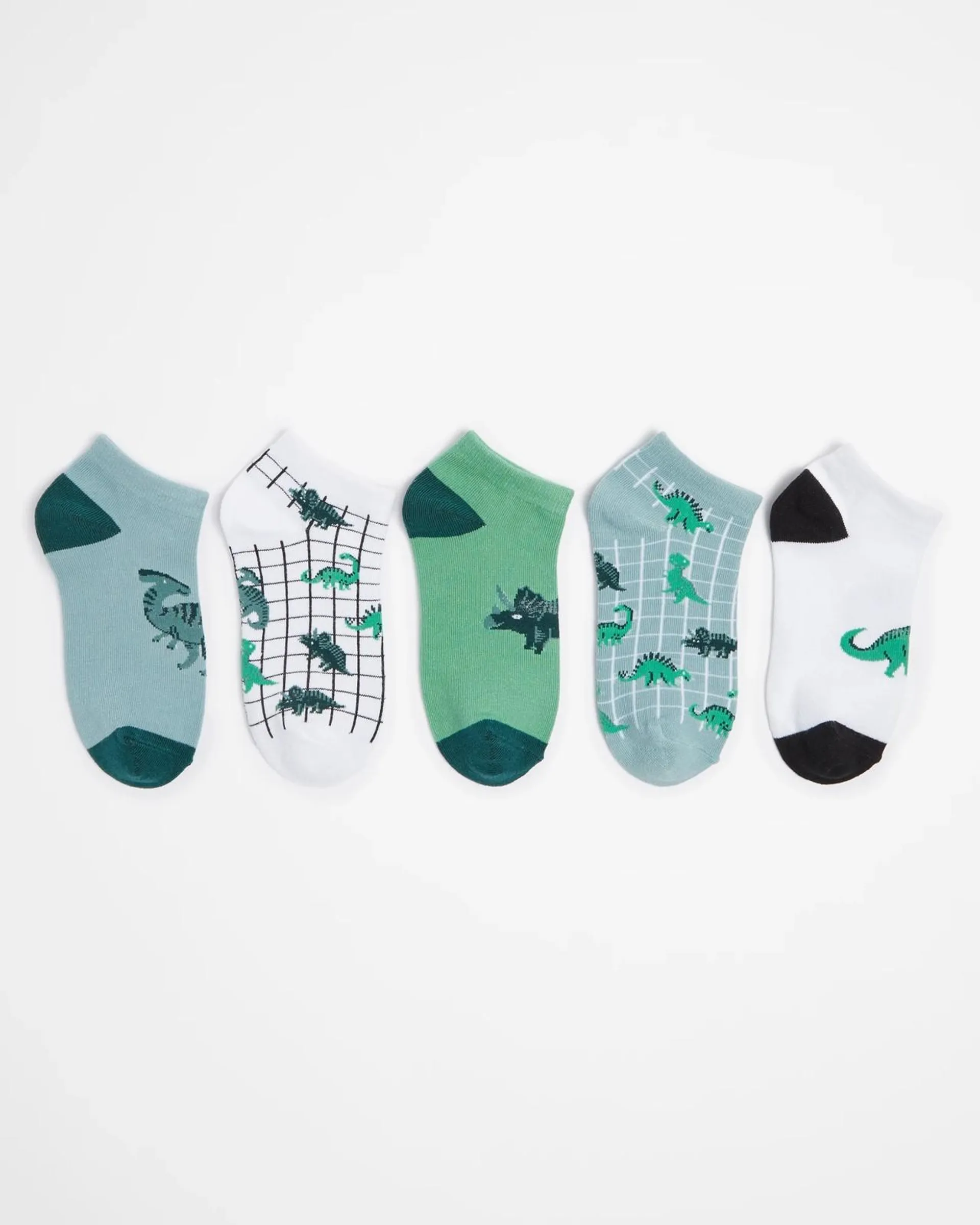 Maxx Low Cut Dinosaur Socks - 5 Pack