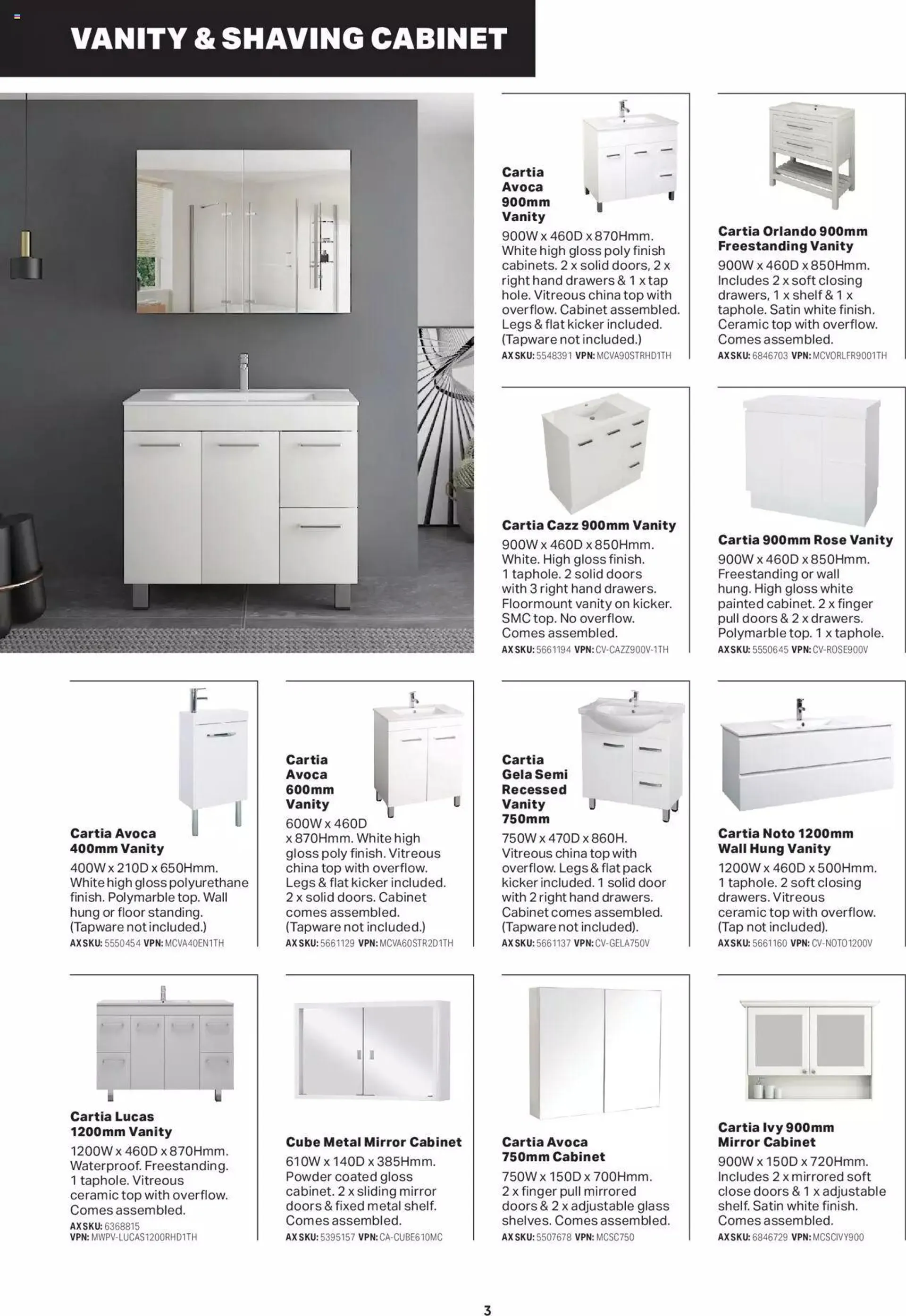 Mitre 10 Bathroom & Kitchen Selection Guide 2023 - Catalogue valid from 4 December to 31 December 2024 - page 3