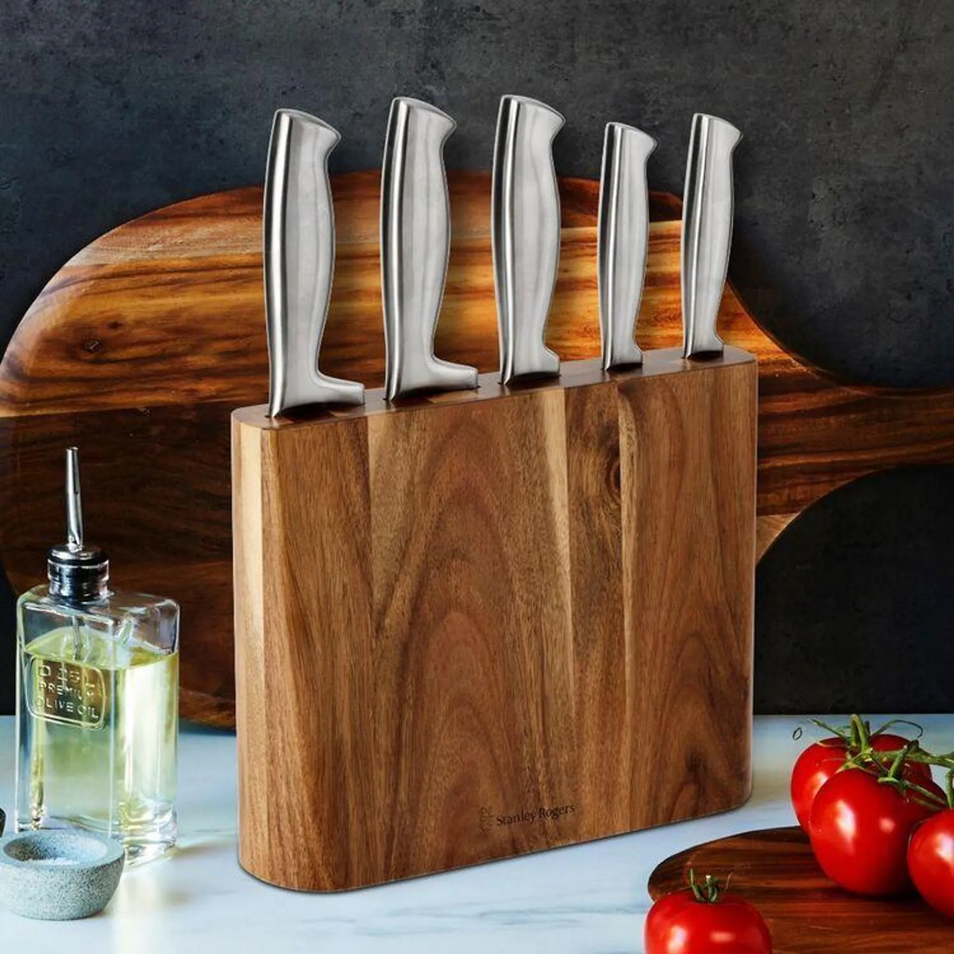 Stanley Rogers Slim Wedge 6-Piece Knife Block