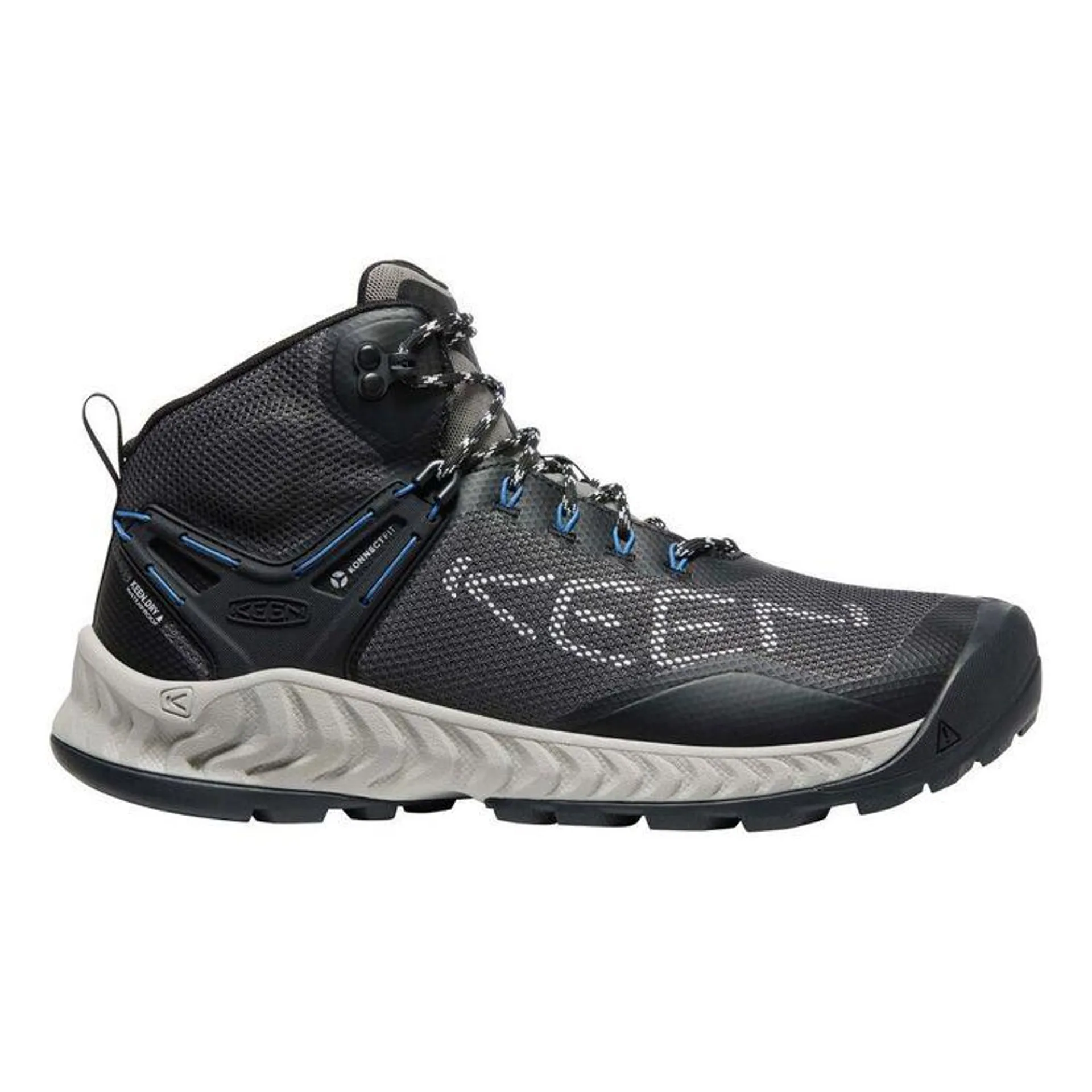 Keen Men's Nxis Evo Waterproof Mid Hiking Shoes Magnet & Bright Cobalt 10