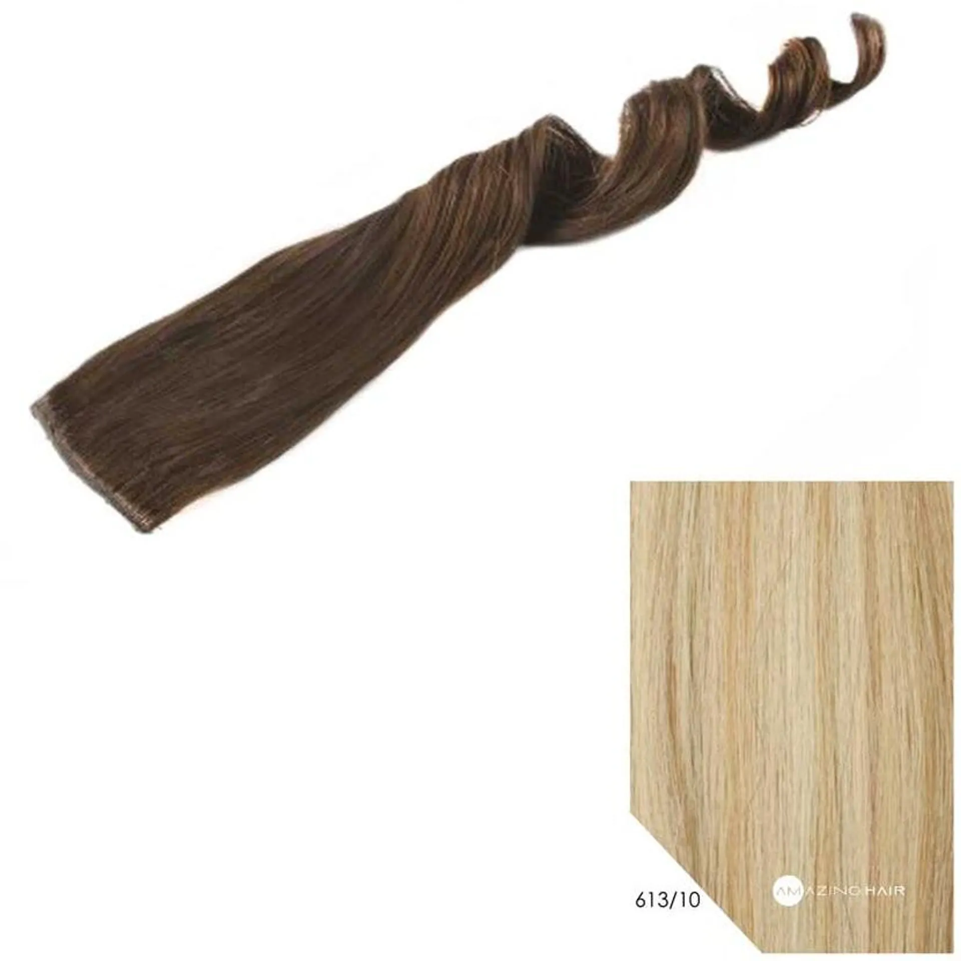 20" Human Hair 2 Clip-in - #613/10 Light Blonde/Light Caramel