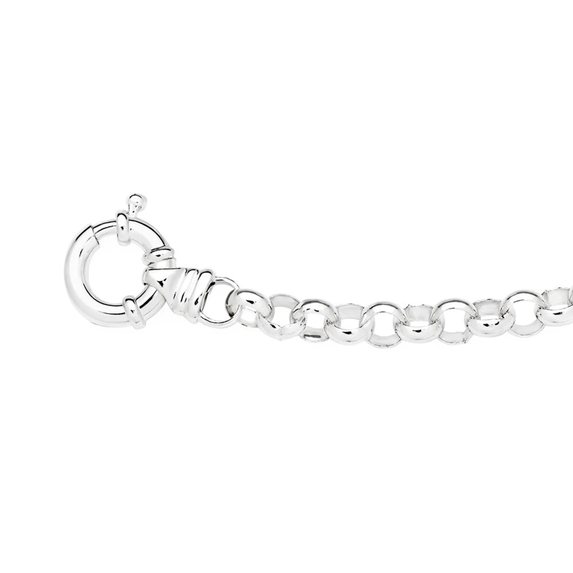 Sterling Silver 20cm Solid Belcher Bolt Ring Bracelet