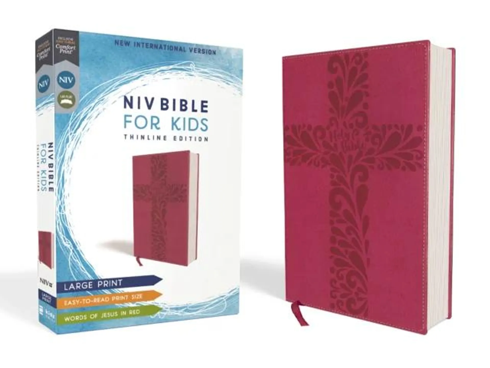 NIV Bible For Kids Large Print Pink (Red Letter Edition)