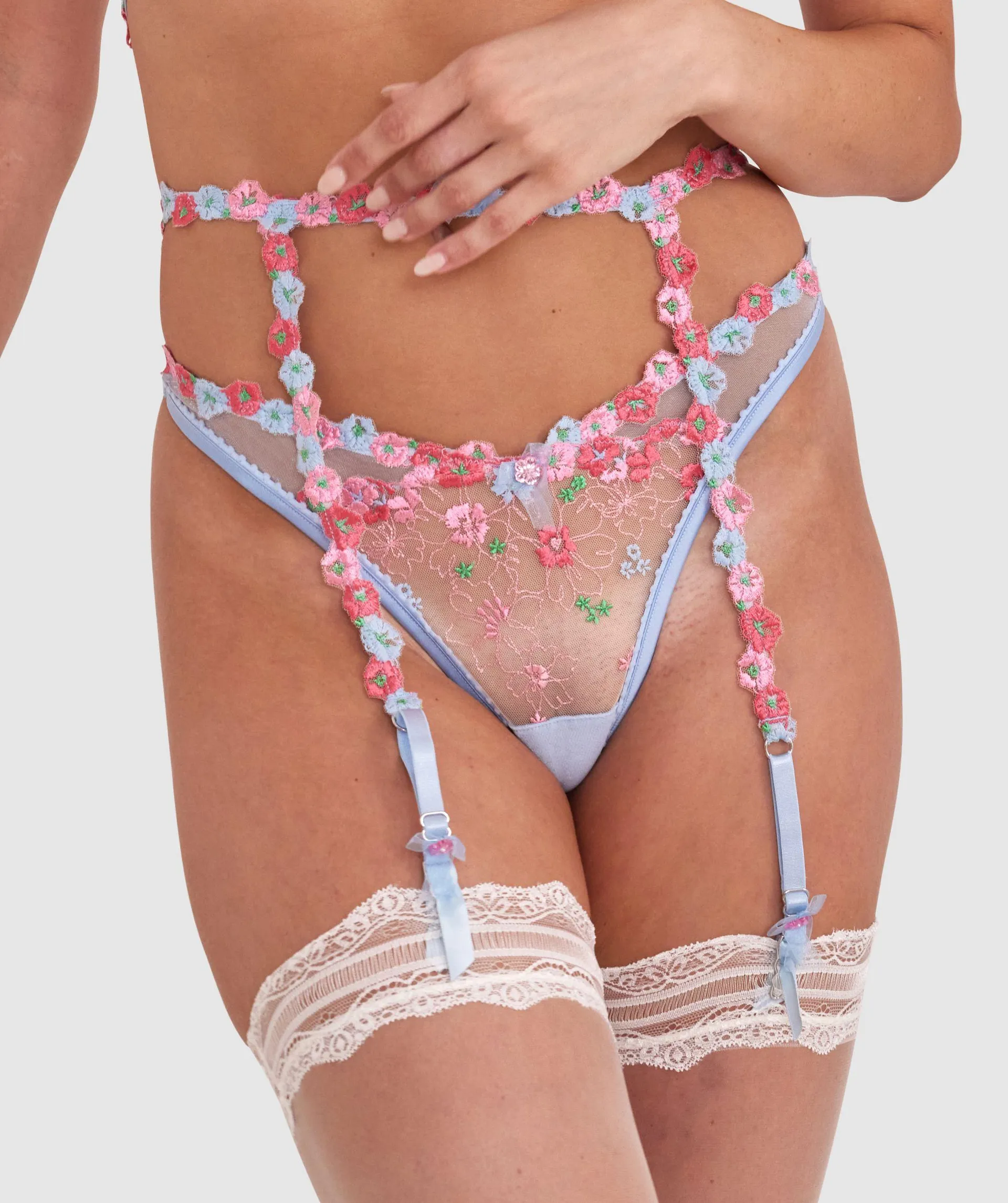 Enchanted Besos Suspender - Light Blue