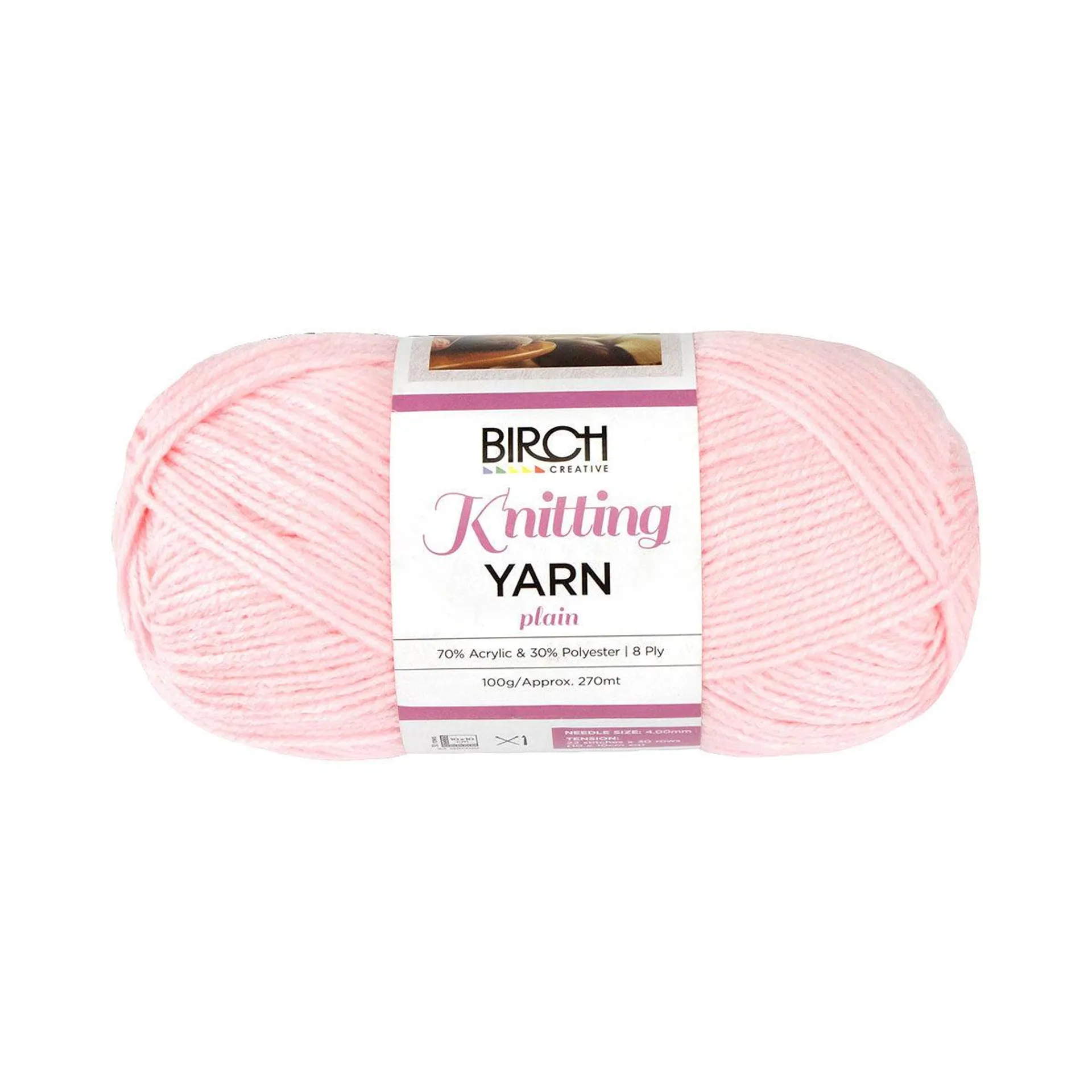 Birch Yarn Plain Pink 100g