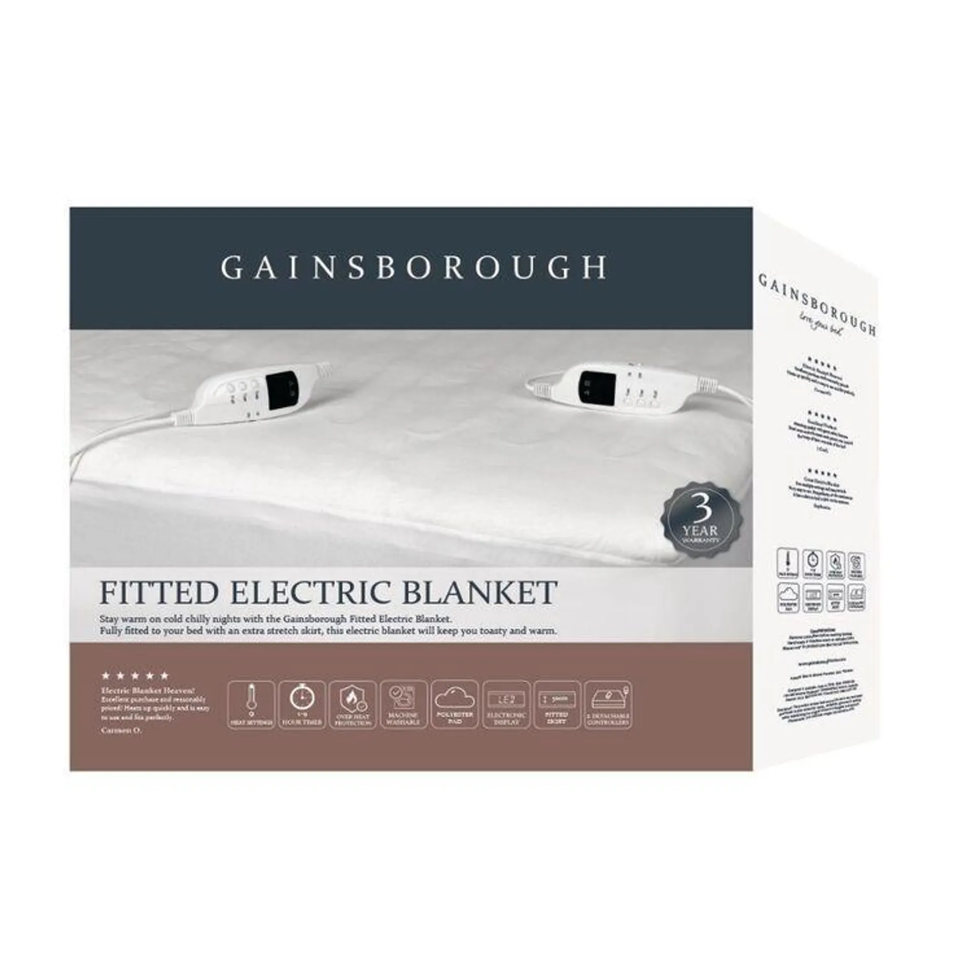 Gainsborough Polyester Fitted Electric Blanket White