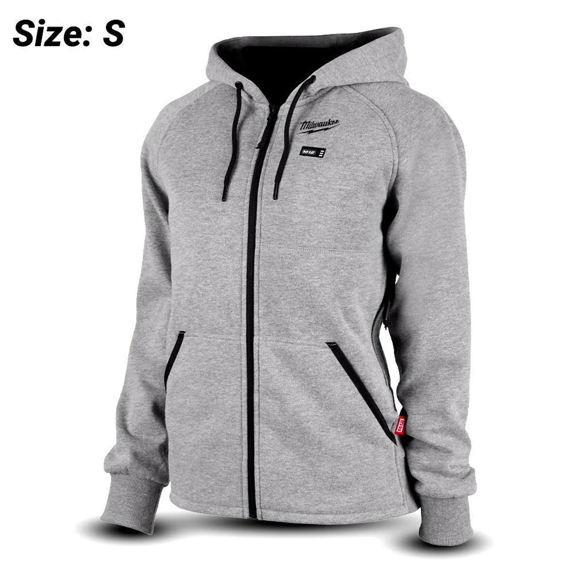 Milwaukee M12HHWGREY10S 12V Li-ion Cordless Women's Grey Heated Hoodie (SMALL) - Skin Only