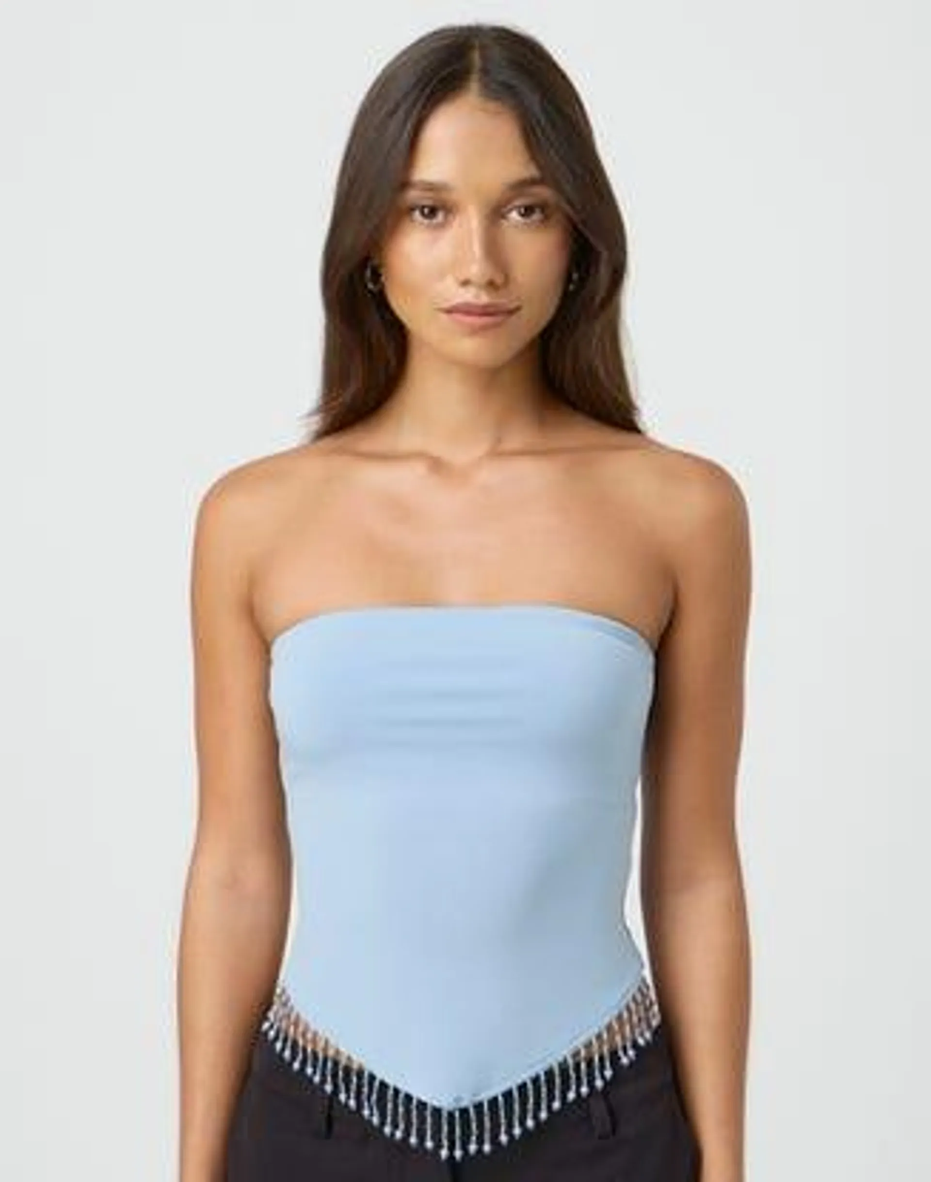 Strapless Beaded Top