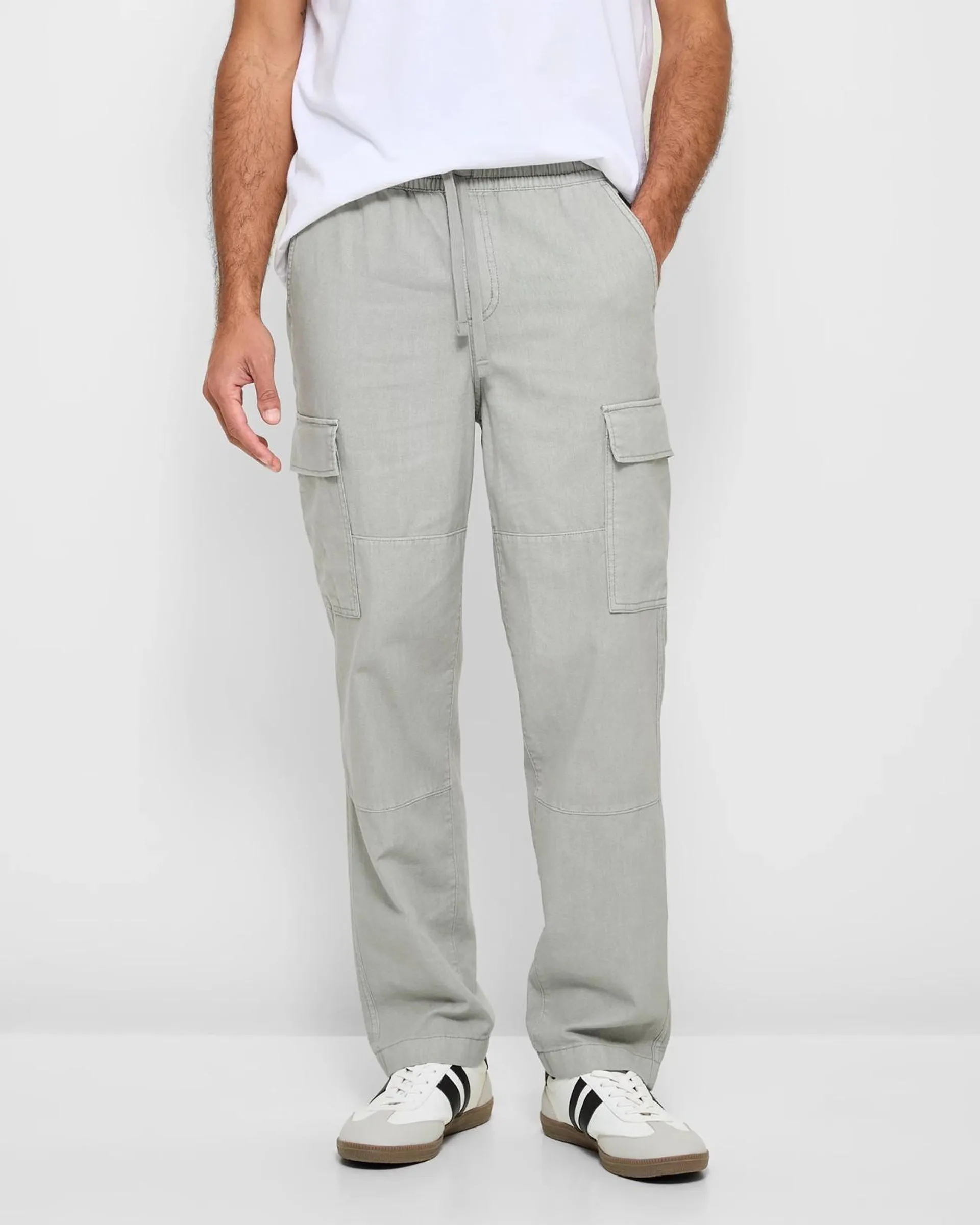 Linen Blend Cargo Pants