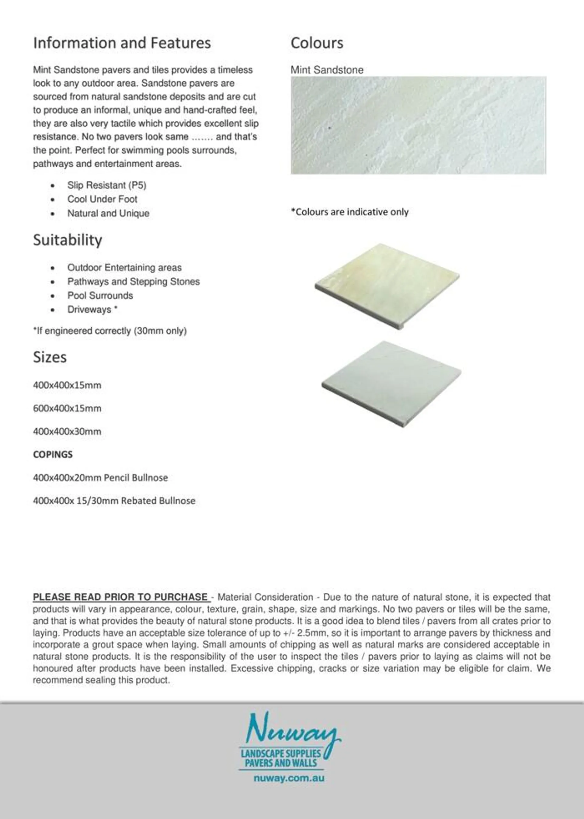 Mint Sandstone Brochure - Catalogue valid from 19 May to 30 September 2024 - page 2