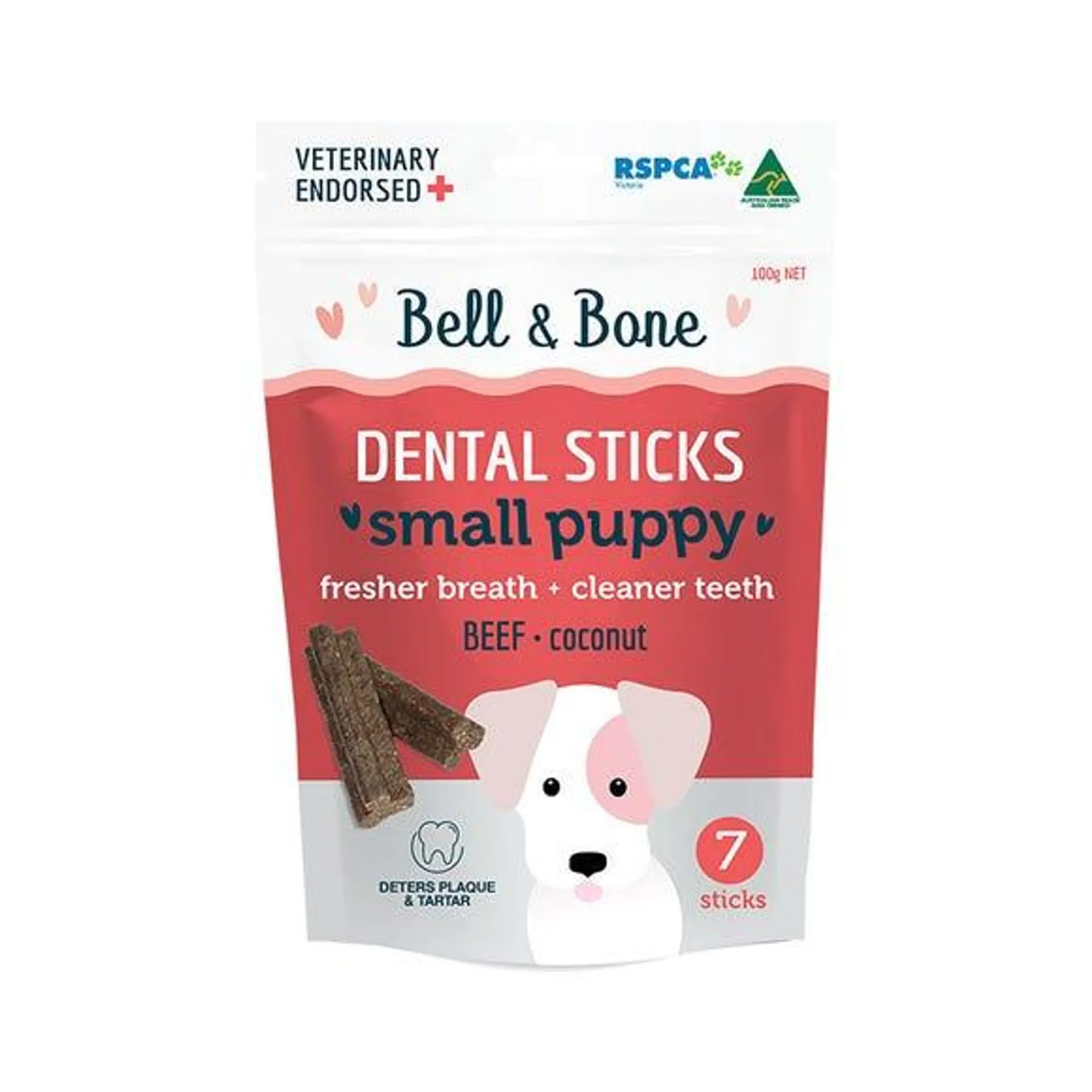 BELL&BONE Small Puppy Dental Chews Beef 80g