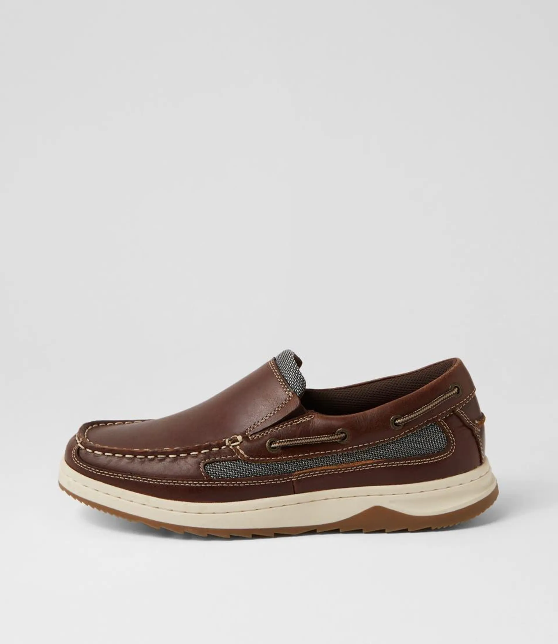 gully dark brown pull up leather flat shoes