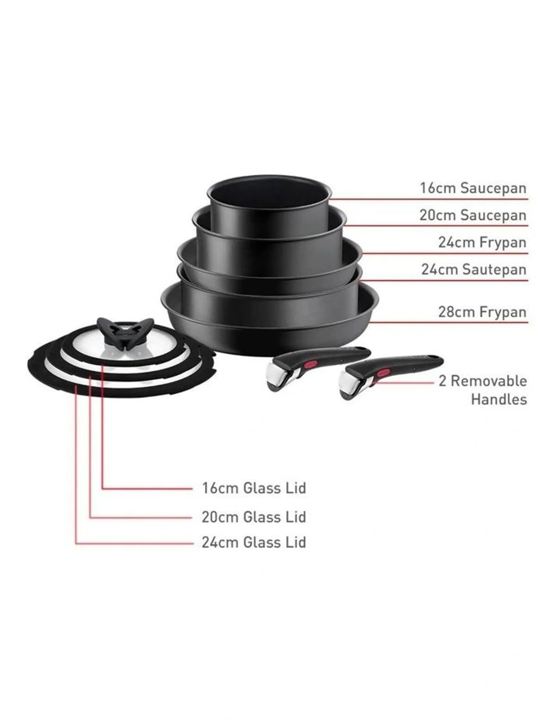 Ingenio Ultimate Induction Non-Stick Cookset 10 Piece in Black