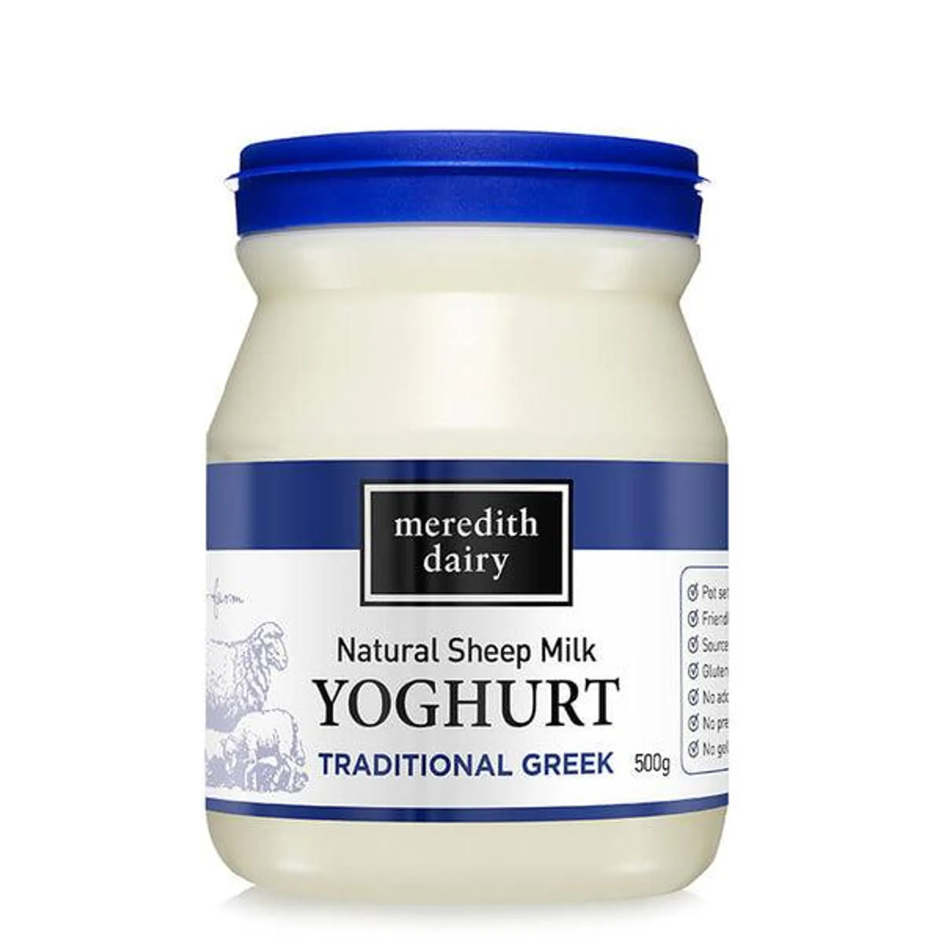Meredith Dairy Natural Sheep Milk Yoghurt Traditional Greek Yoghurt 500g